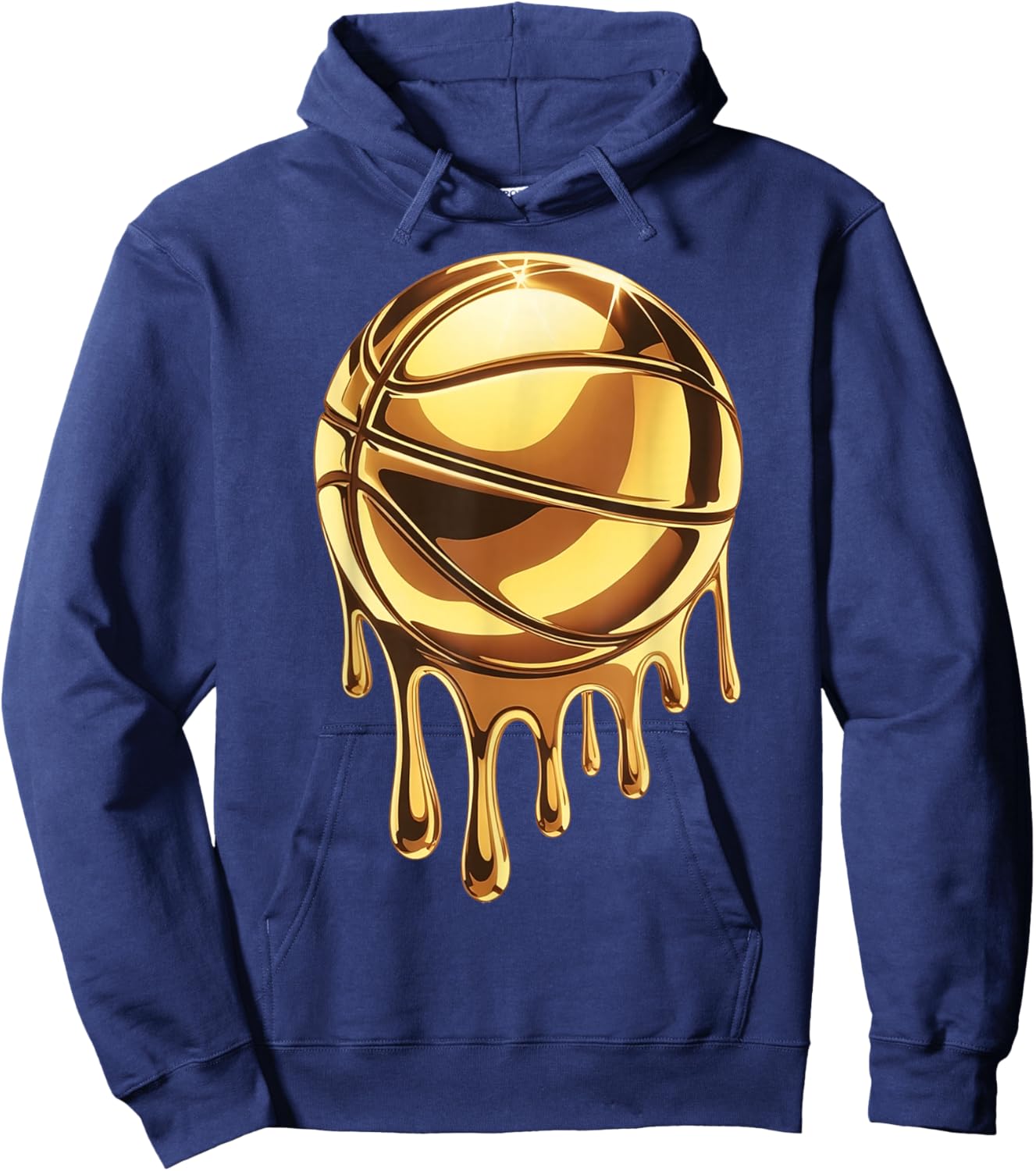 Gold Dripping Basketball Boys Respect The Drip Basketball Hoodie - Hoodie | Navy