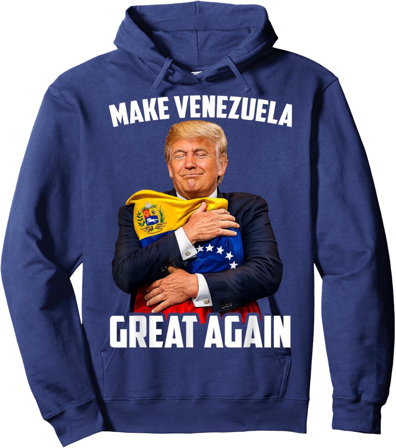 American Venezuela Flag Support Freedom Equality Venezuelan Hoodie - Hoodie | Navy