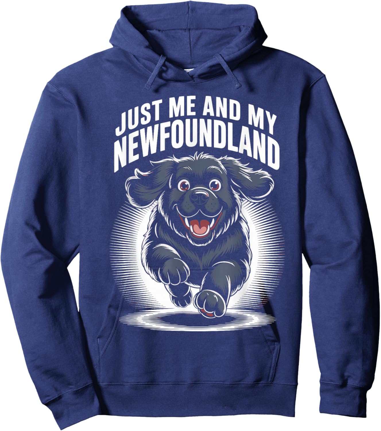 Just Me and My Newfoundland Funny Dog Big Breed Owner Newfie Hoodie - Hoodie | Navy