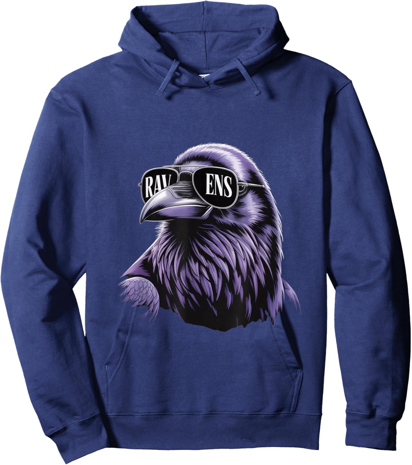 Cool Face Raven with Sunglasses Women and Men Maryland Pride Hoodie - Hoodie | Navy