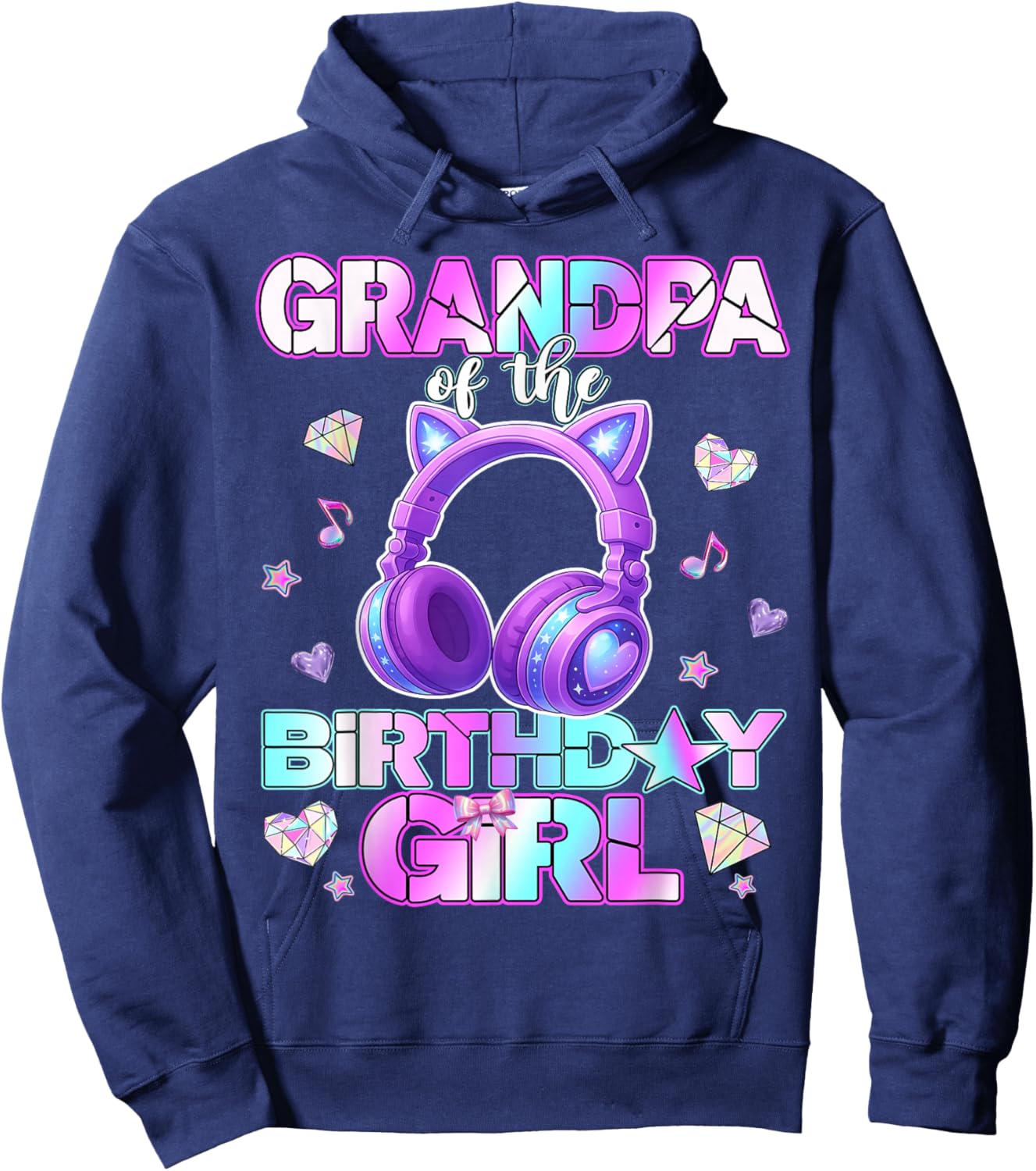 Grandpa of The K-PoP Birthday Girls Korean Music Lovers Hoodie - Hoodie | Navy