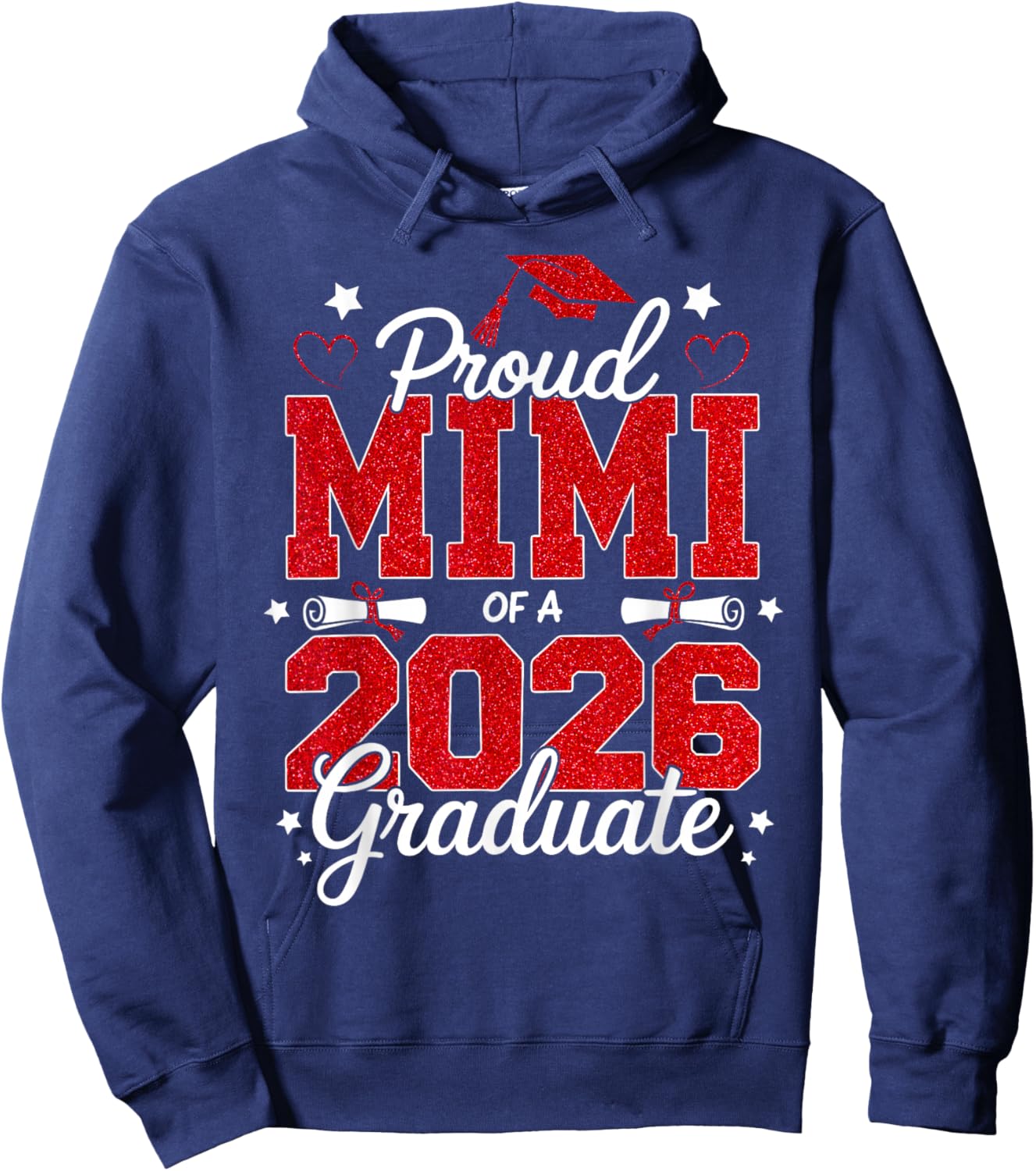 Proud Mimi of A 2026 Graduate Senior 2026 Family Matching Hoodie - Hoodie | Navy