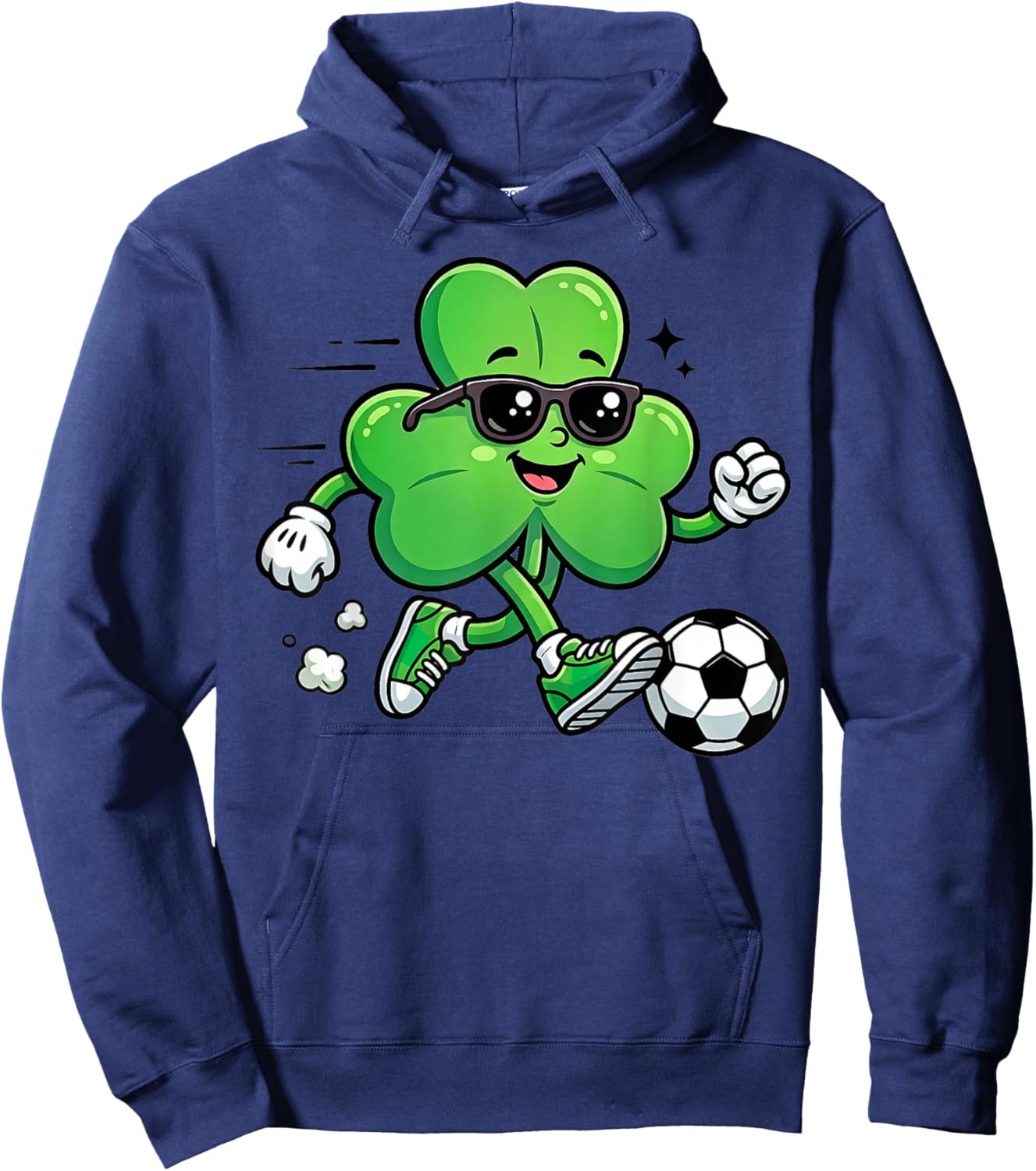 Cool Shamrock Soccer Player St Patricks Day Irish Football Hoodie - Hoodie | Navy