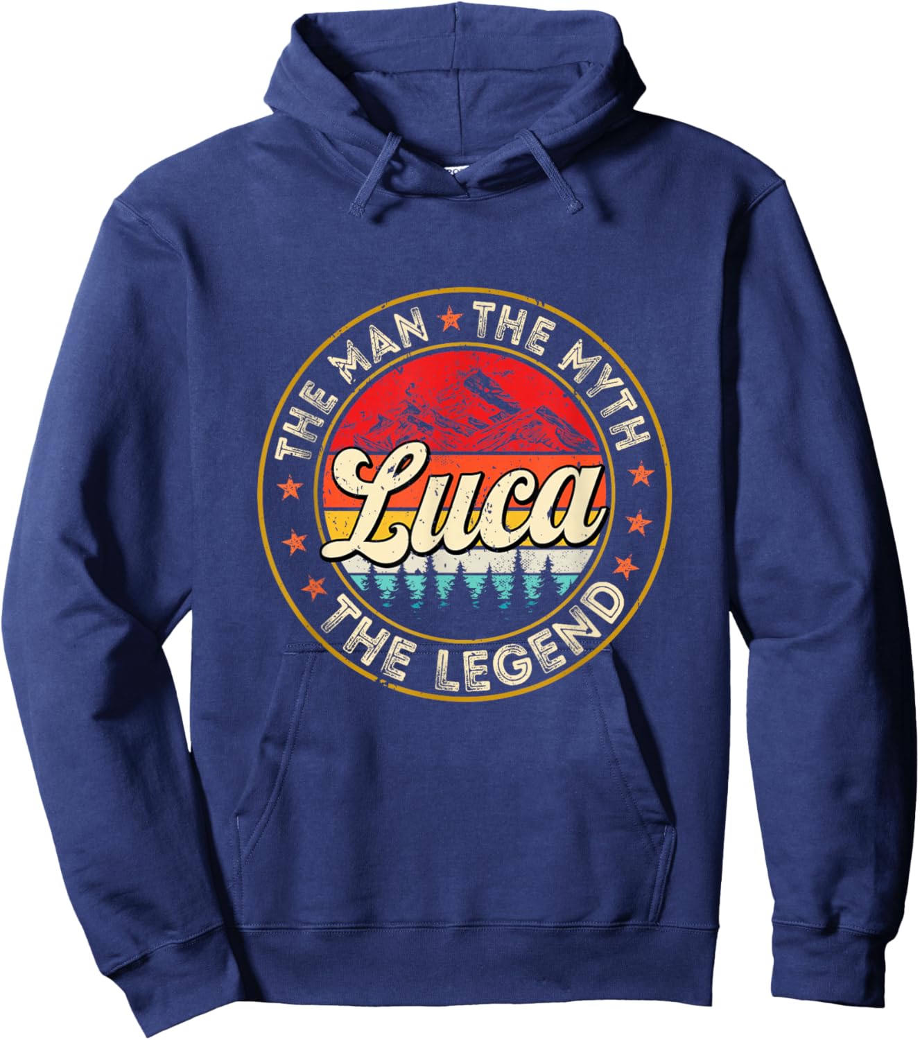 Luca The Man The Myth The Legend Personalized Name Hoodie - Hoodie | Navy