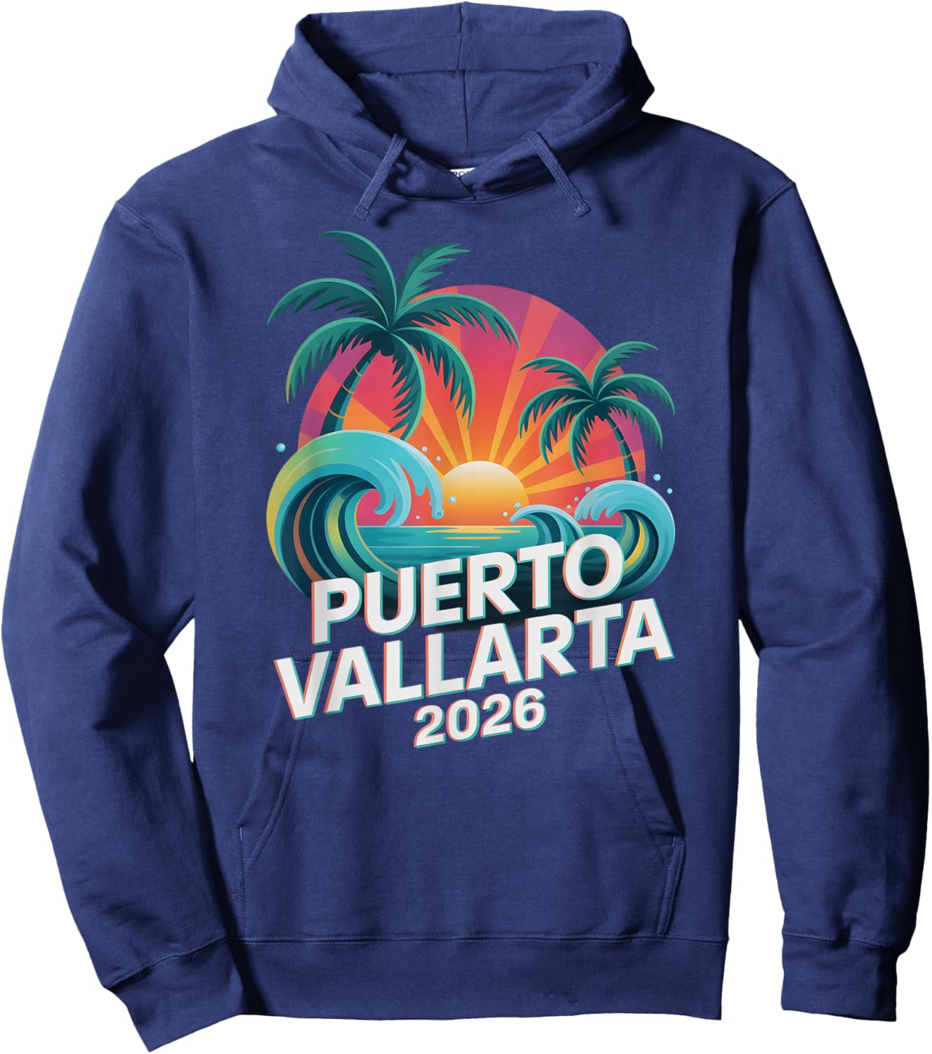 Vintage Puerto Vallarta 2026 Vacay Best Ever Vacation Hoodie - Hoodie | Navy