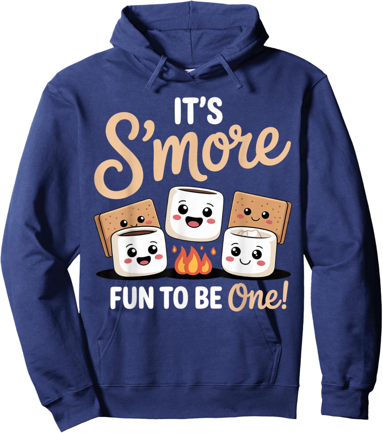 Birthday Campfire Marshmallow It's S'More Fun to Be One 1st Hoodie - Hoodie | Navy