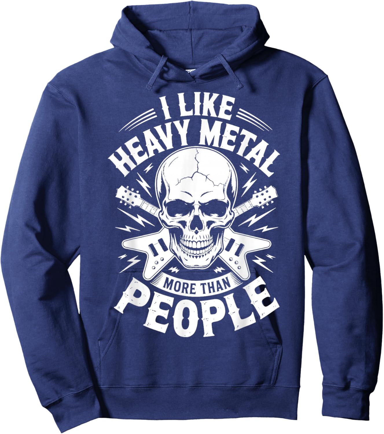 I Like Heavy Metal More Than People Hoodie - Hoodie | Navy