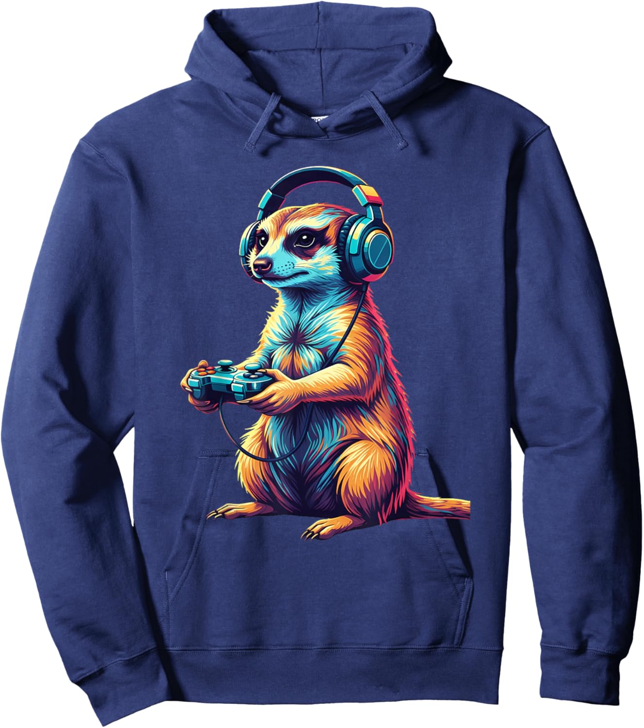 Meerkat Gaming Animal Video Games Funny Meerkat Hoodie - Hoodie | Navy
