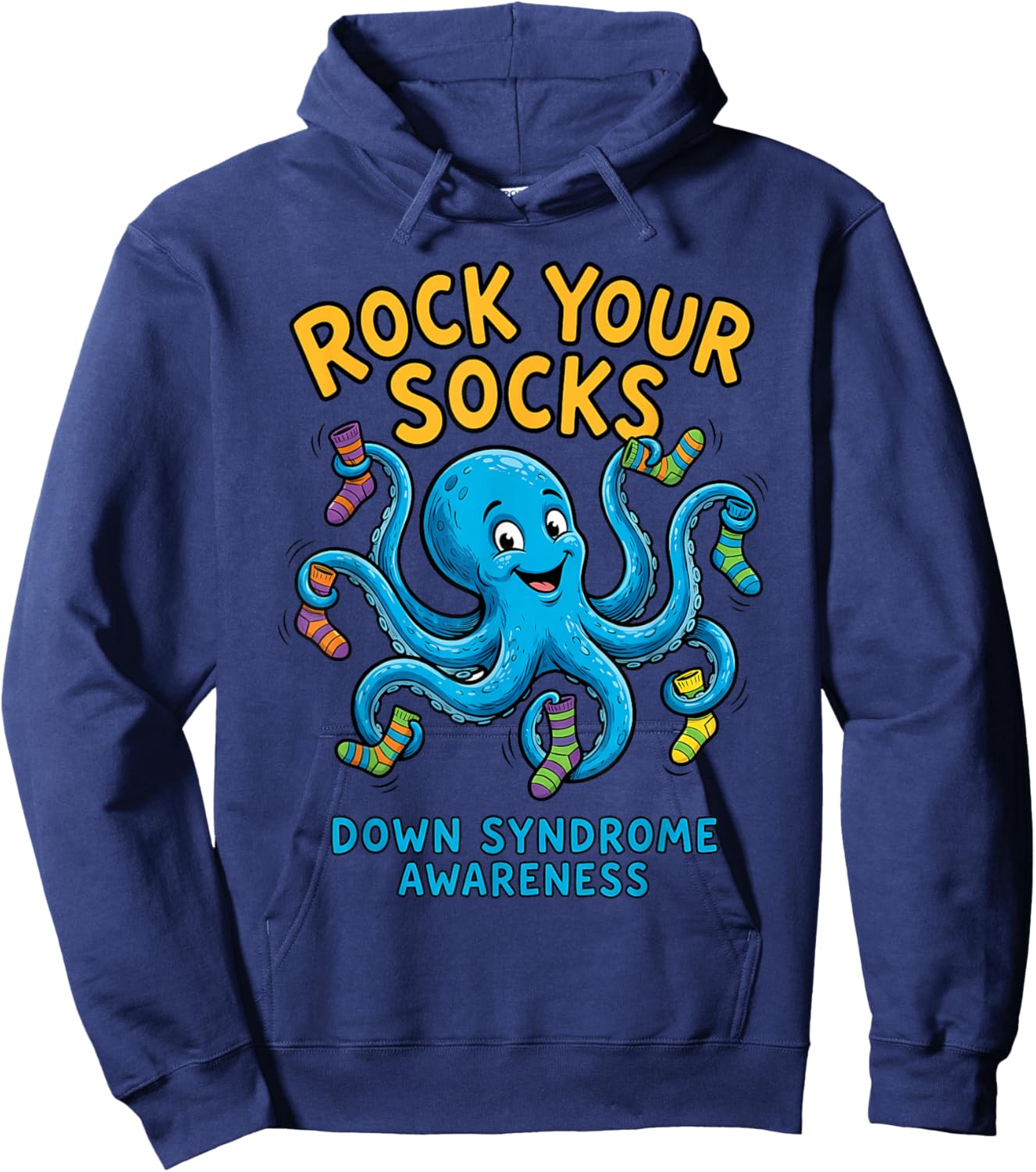 Rock Your Socks Support Awareness World Down Syndrome Day Hoodie - Hoodie | Navy