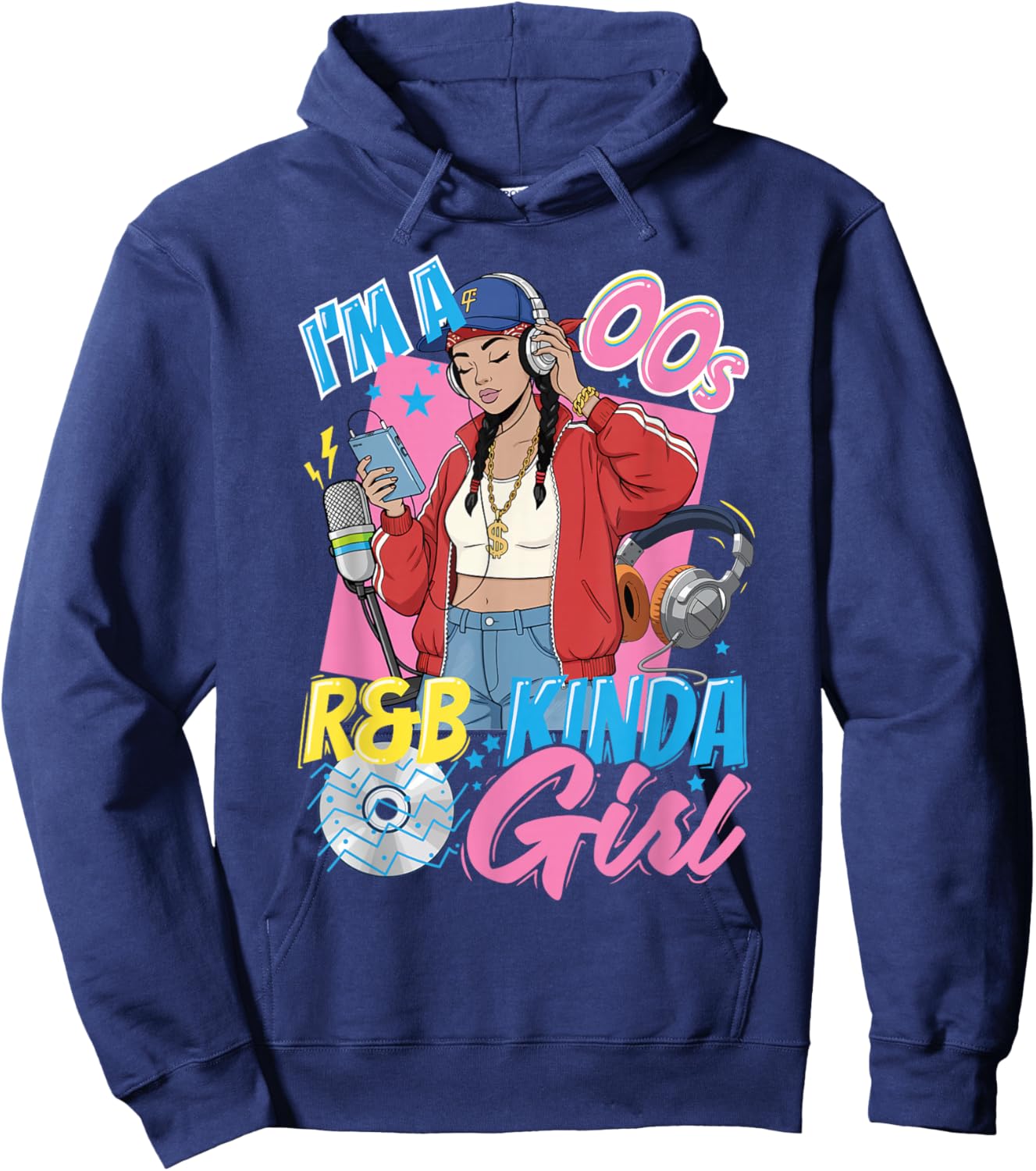 Back to The 2000s R&B Girl Vintage Retro 00s Hoodie - Hoodie | Navy