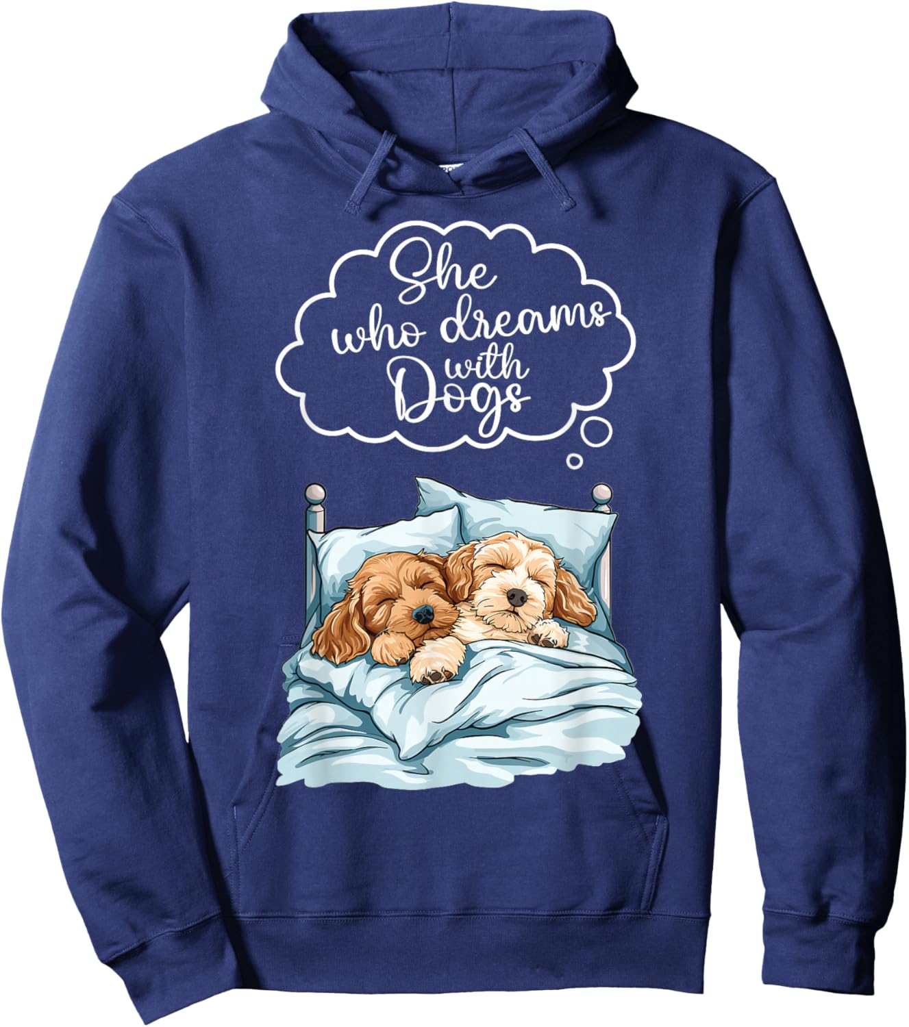 Cockerpoo Dog Nightgown Pajama Hoodie - Hoodie | Navy
