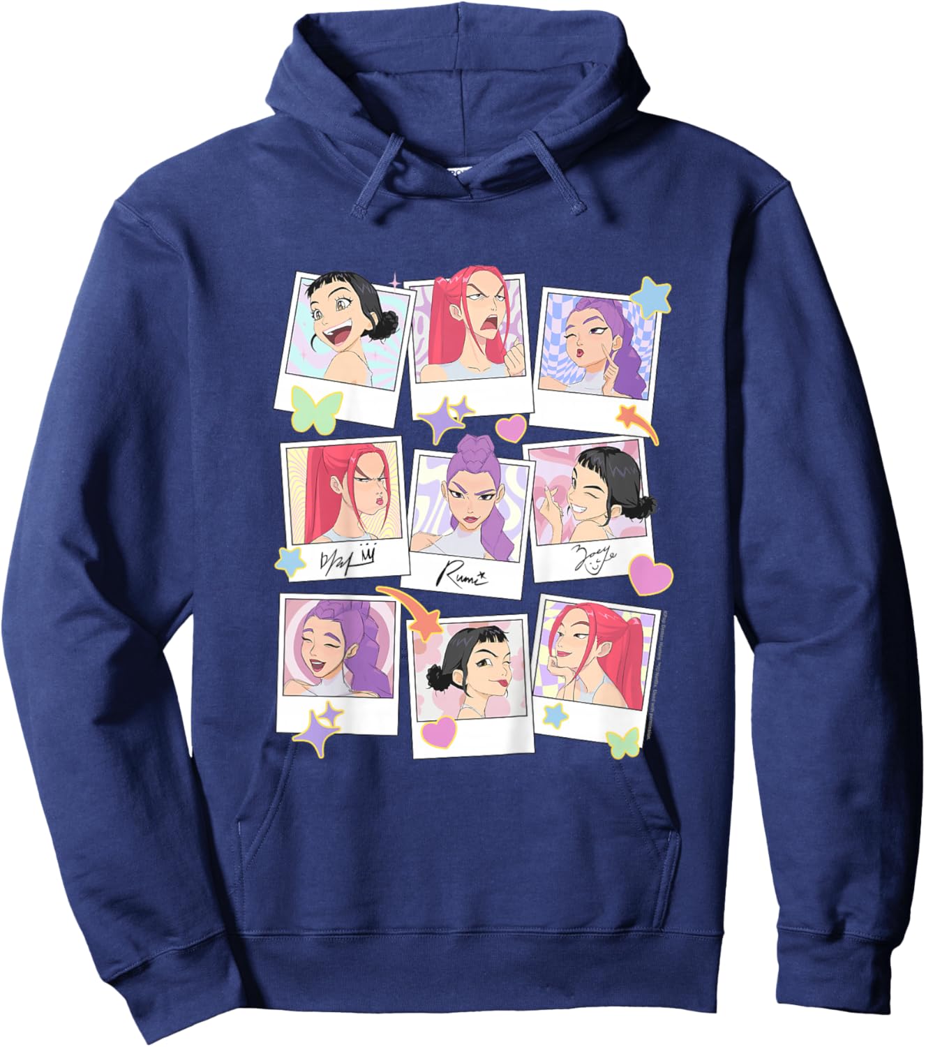 Kpop Demon Hunters Halloween Huntrix Polaroid Frames Hoodie - Hoodie | Navy