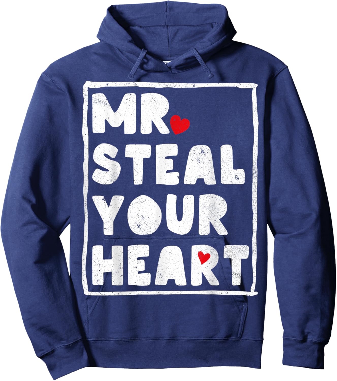 Funny Mr Steal Your Heart Boys Kids Toddlers Valentines Day Hoodie - Hoodie | Navy