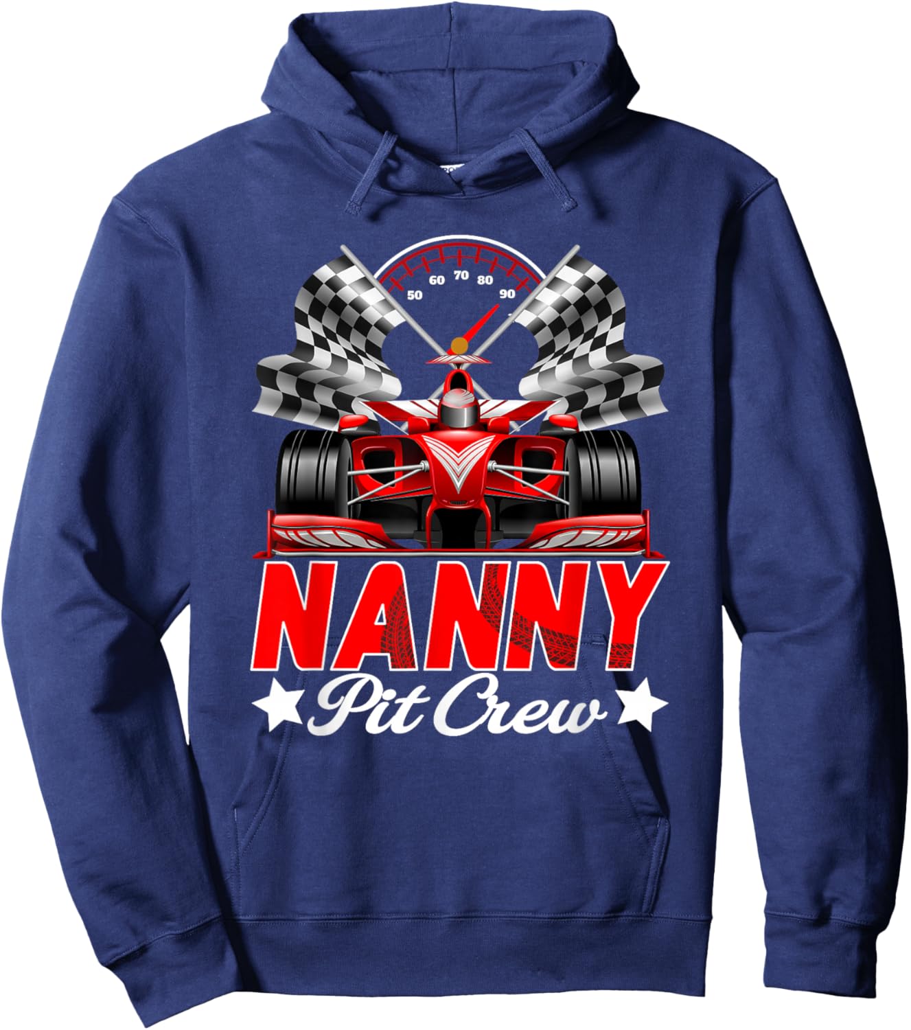 Nanny Pit Crew Racing Family Race Car Birthday Boy Hoodie - Hoodie | Navy