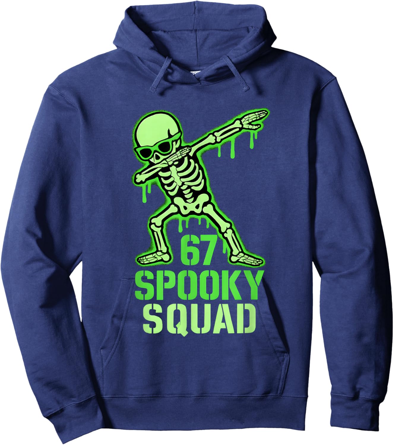 67 Meme Halloween Skeleton 6 7 Brainrot Six Seven Kids Boys Hoodie - Hoodie | Navy