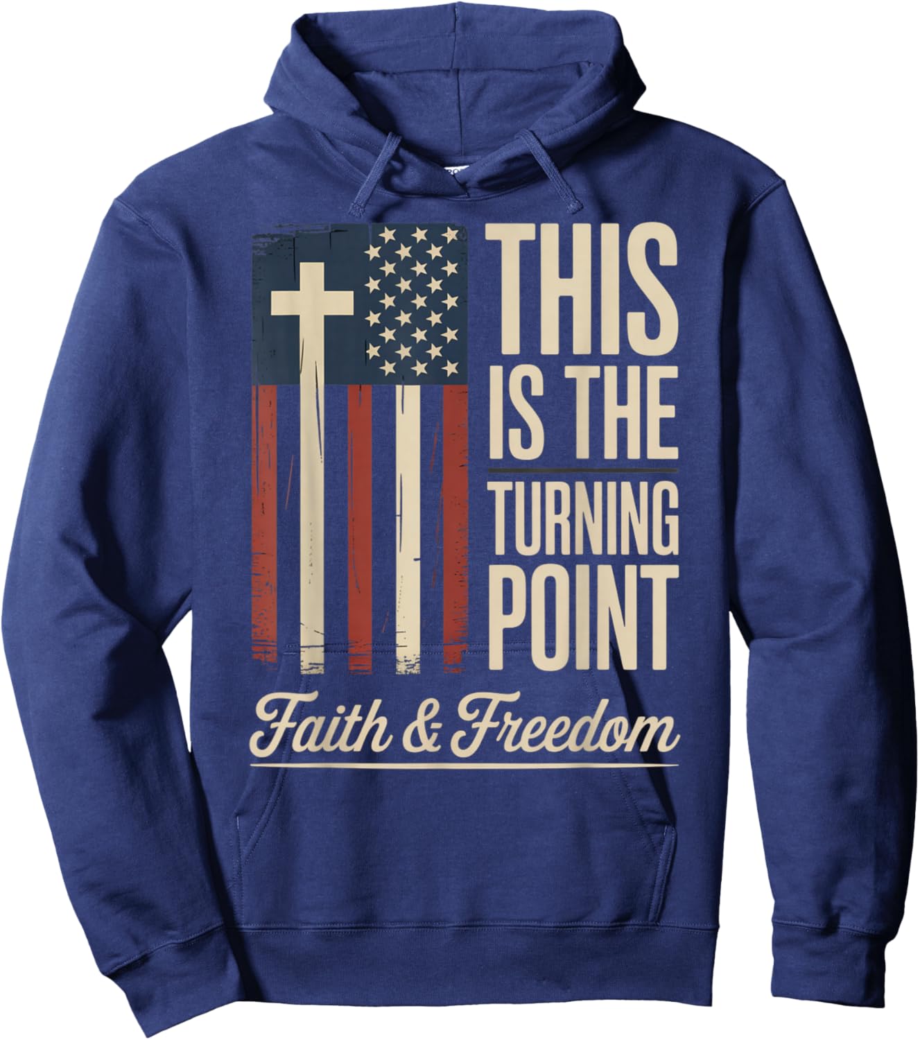 This is The Turning Point Patriotic Faith USA Hoodie - Hoodie | Navy