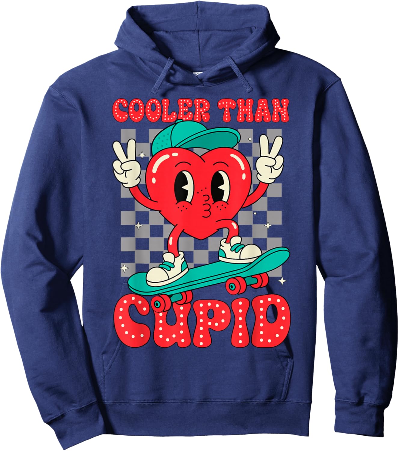 Cooler Than Cupid Valentines Day for Teens Kids Boys Girls Hoodie - Hoodie | Navy