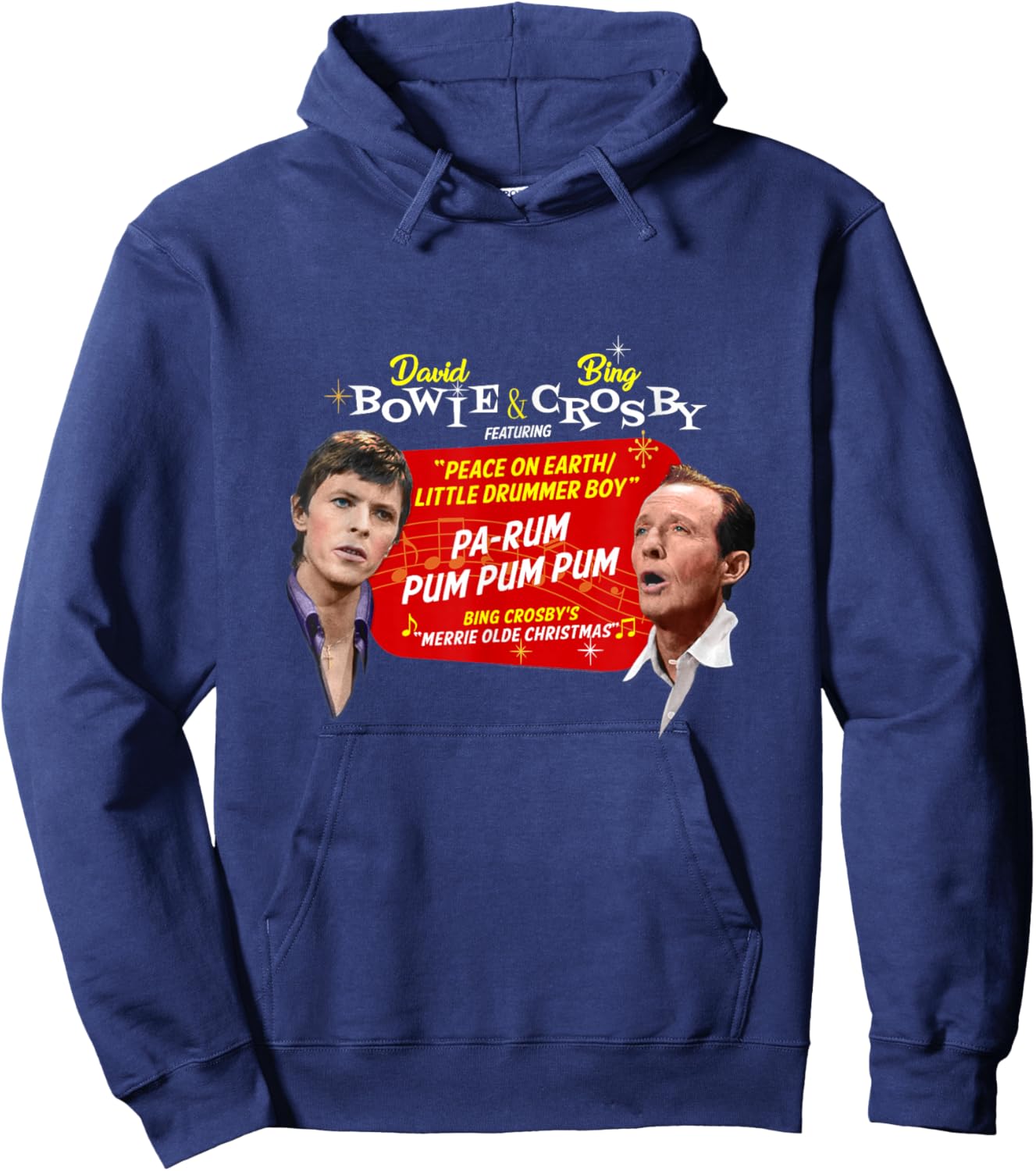 Official Bing Crosby David Bowie Christmas Music Hoodie - Hoodie | Navy