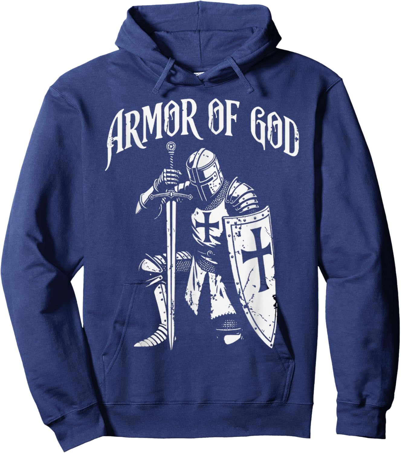 Vintage Christian Knight Armor of God Hoodie - Hoodie | Navy