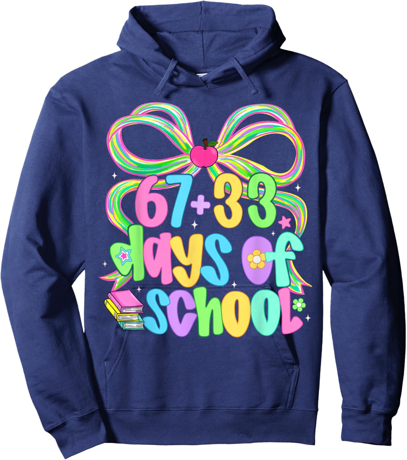 67 33 Days of School Shirts Kids Girls 100th Day of School Hoodie - Hoodie | Navy