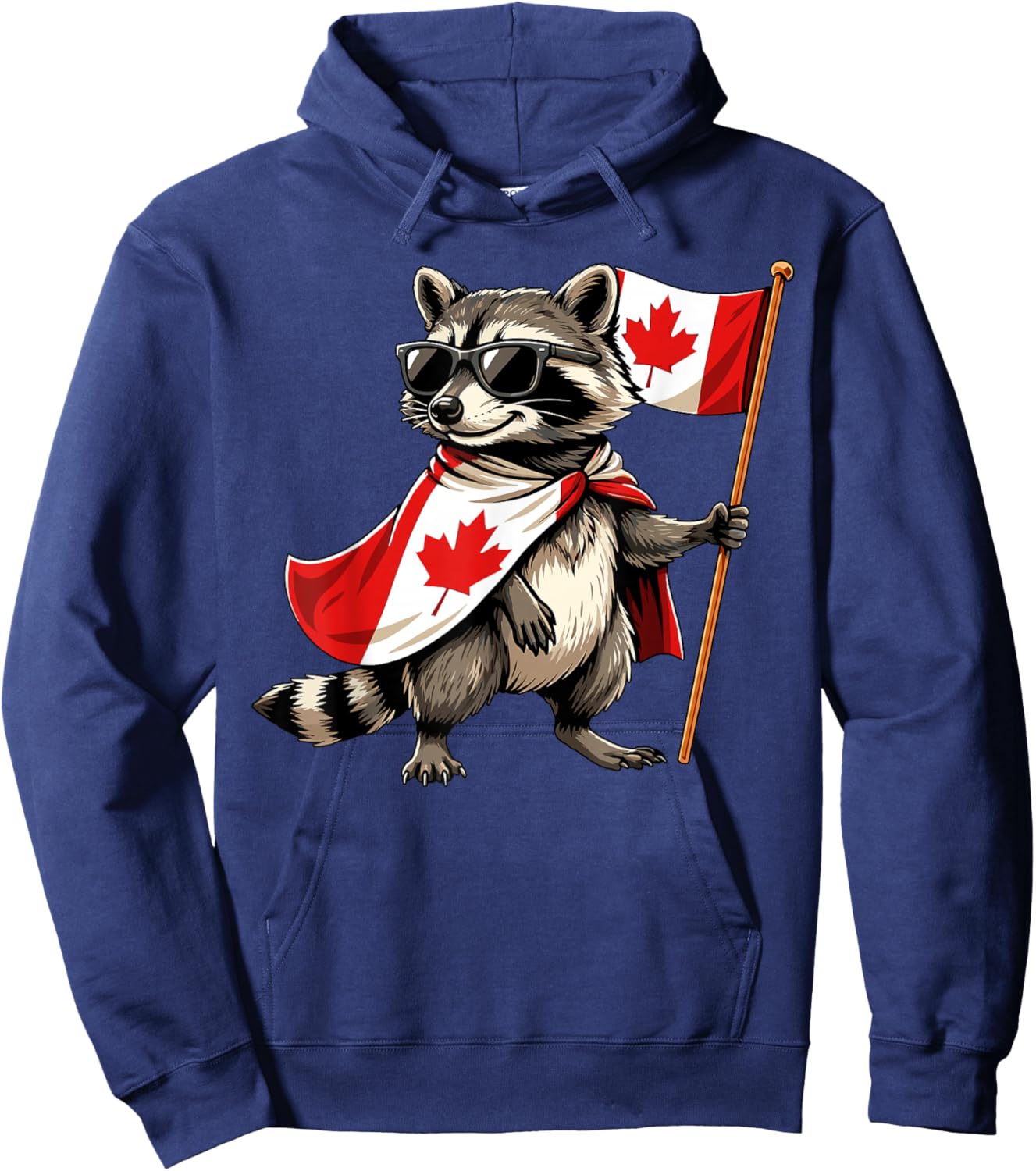 Proud Canadian Raccoon Men Women Kids Funny Canada Hoodie - Hoodie | Navy