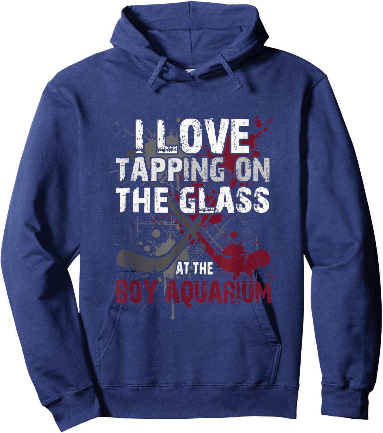I Love Tapping On The Glass at The Boy Aquarium Hockey Hoodie - Hoodie | Navy