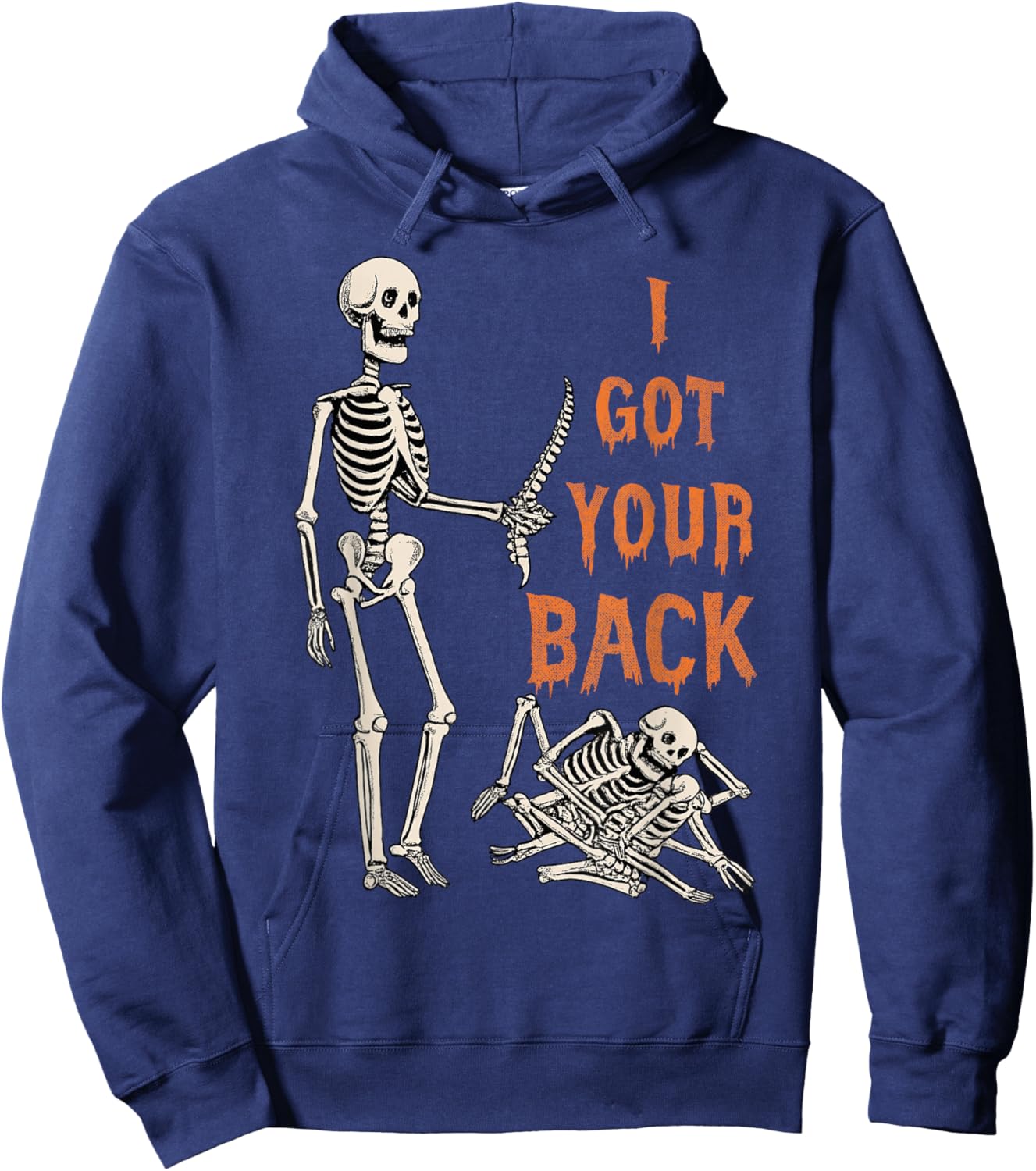 Halloween Skeletons Ive Got Your Back Costume Men Women Kids Hoodie - Hoodie | Navy