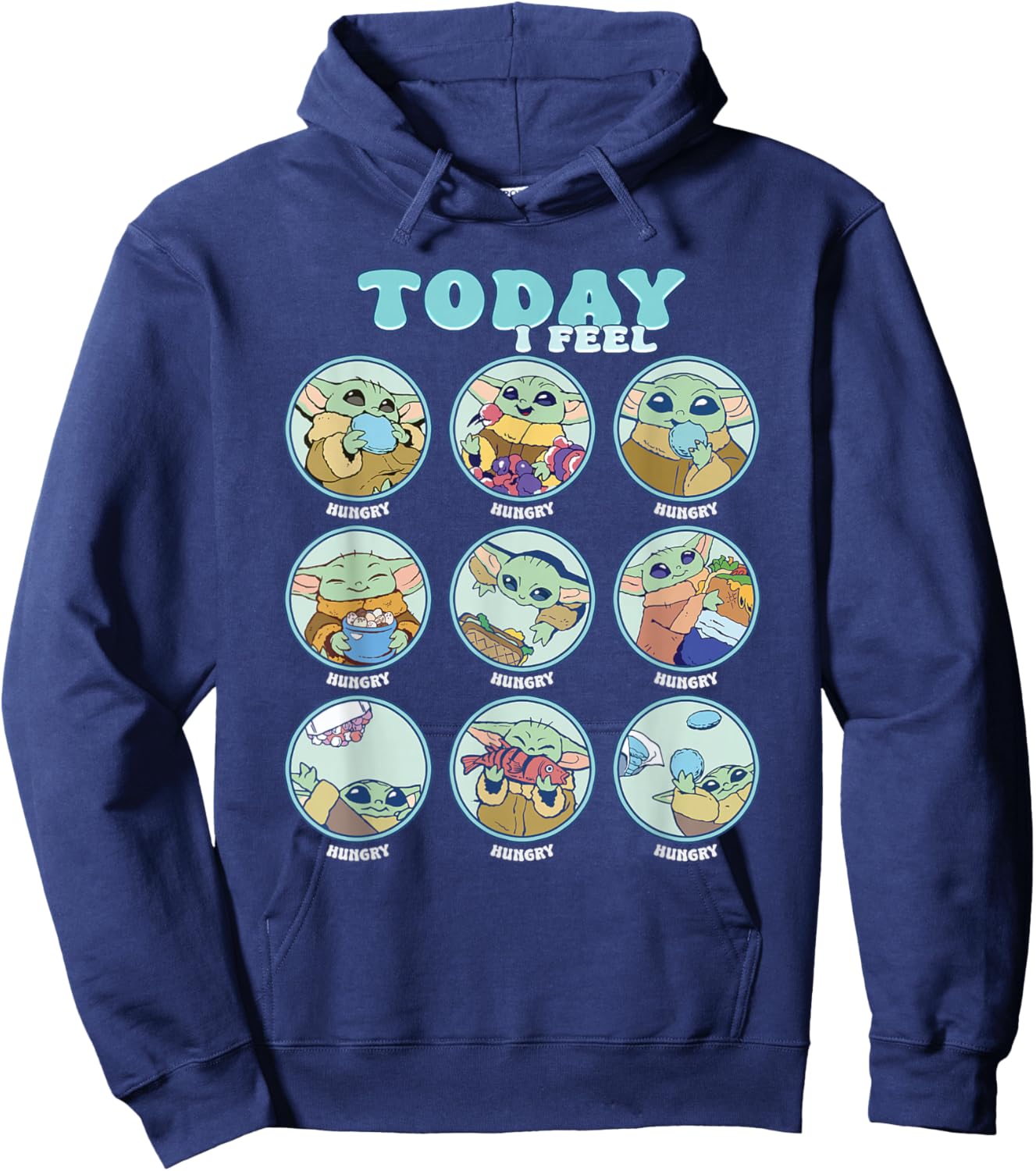 Star Wars The Mandalorian and Grogu Today I Feel Grid Hoodie - Hoodie | Navy