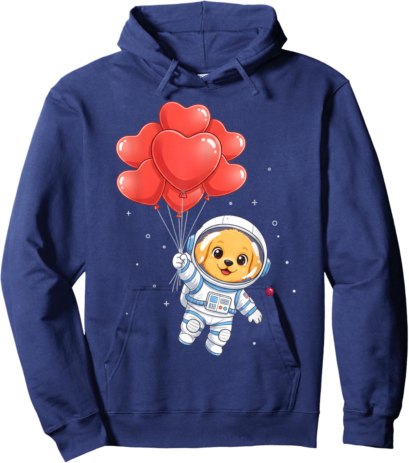 Funny Astronaut Golden Retriever Dog Heart for Kids Boys Hoodie - Hoodie | Navy