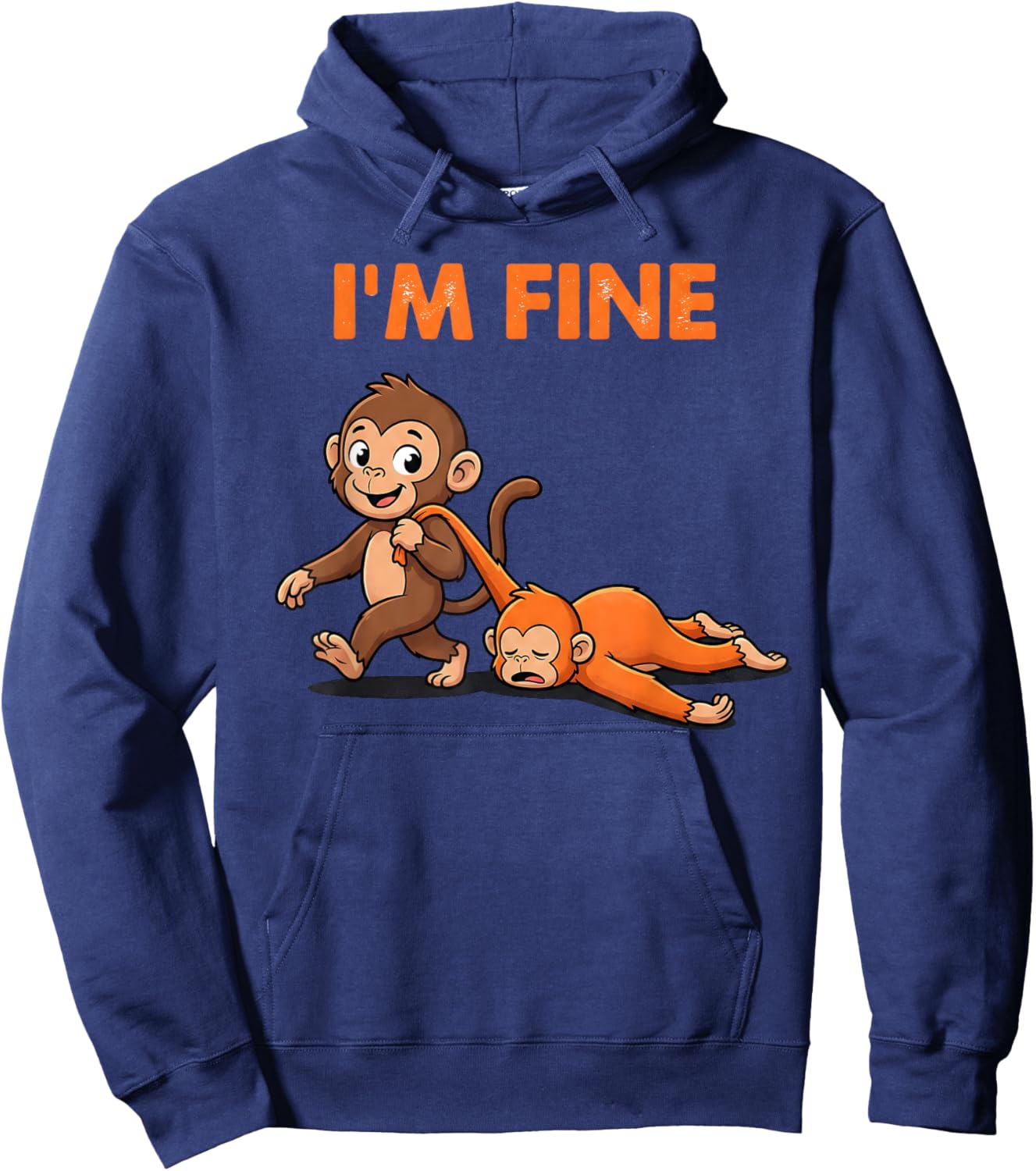 Punch The Monkey Cuddling Stuffed Animal Meme Viral Internet Hoodie - Hoodie | Navy