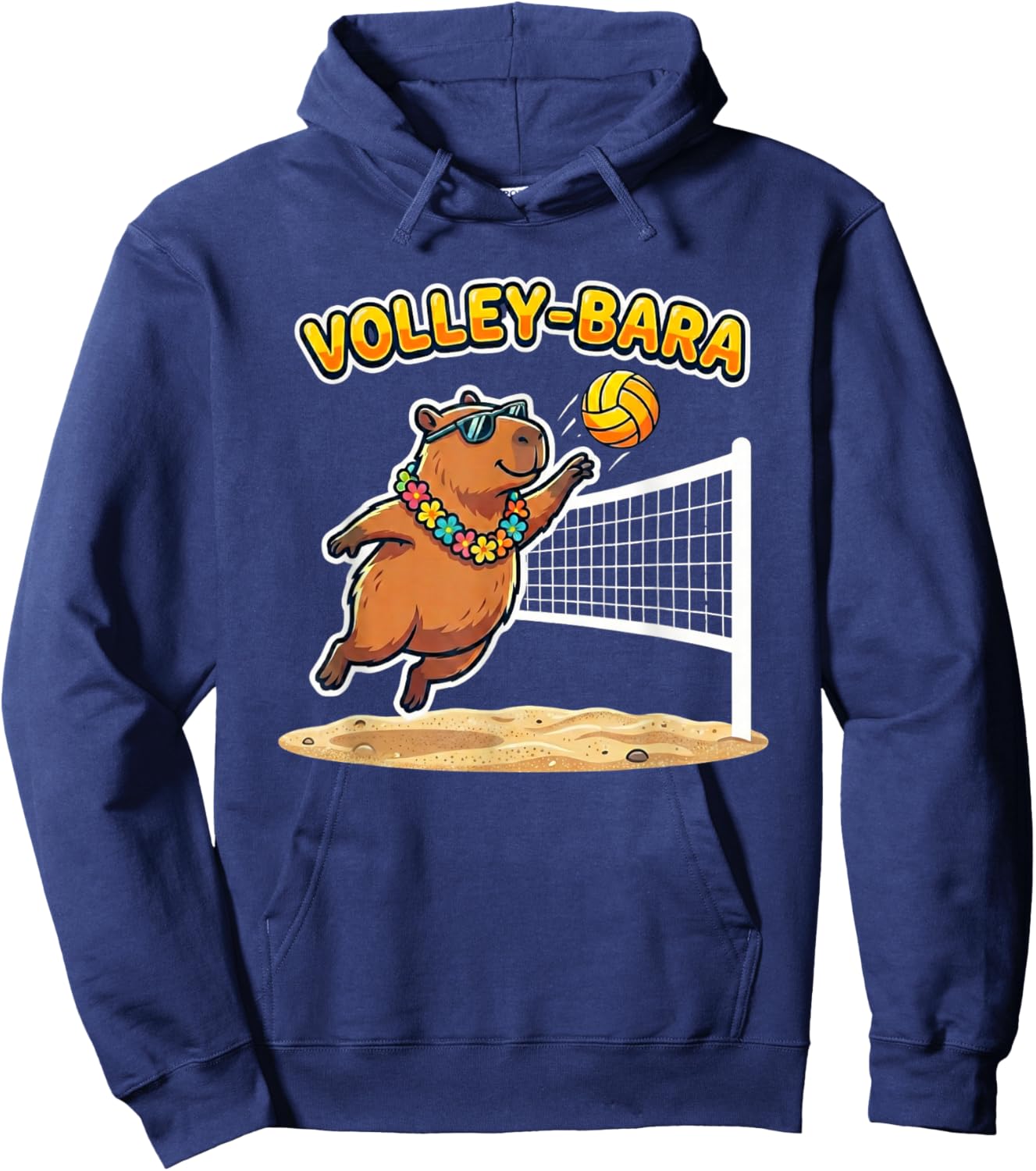 Volley-Bara Capybara Volleyball - Beach Sports Humor Hoodie - Hoodie | Navy