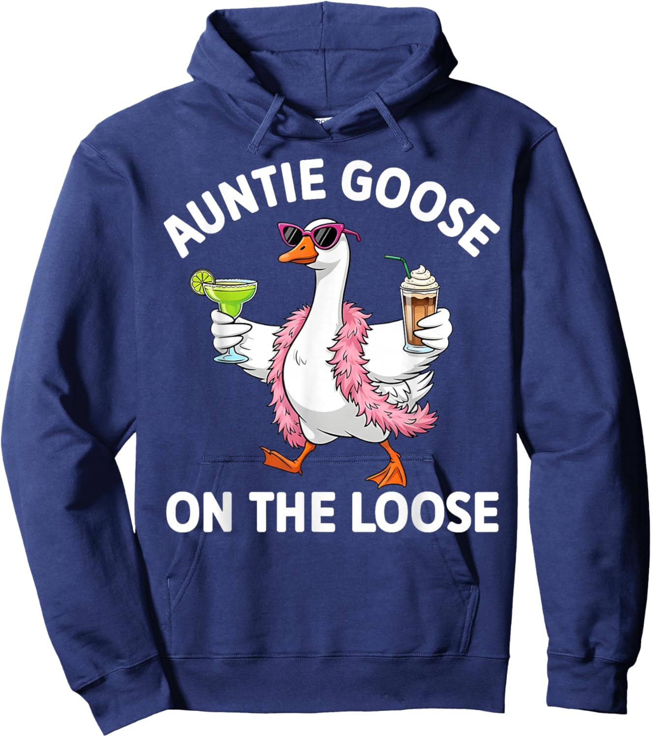 Auntie Goose is On The Loose Aunt Silly Goose Mother's Day Hoodie - Hoodie | Navy
