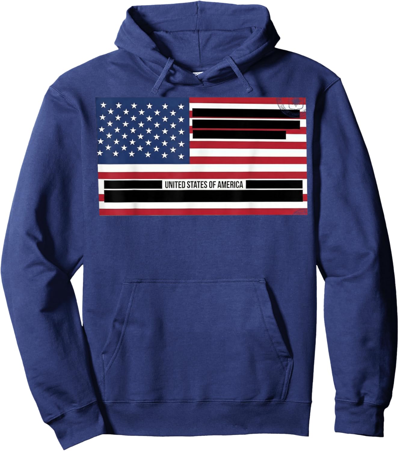 Censored Documents American Flag | United States of America Hoodie - Hoodie | Navy