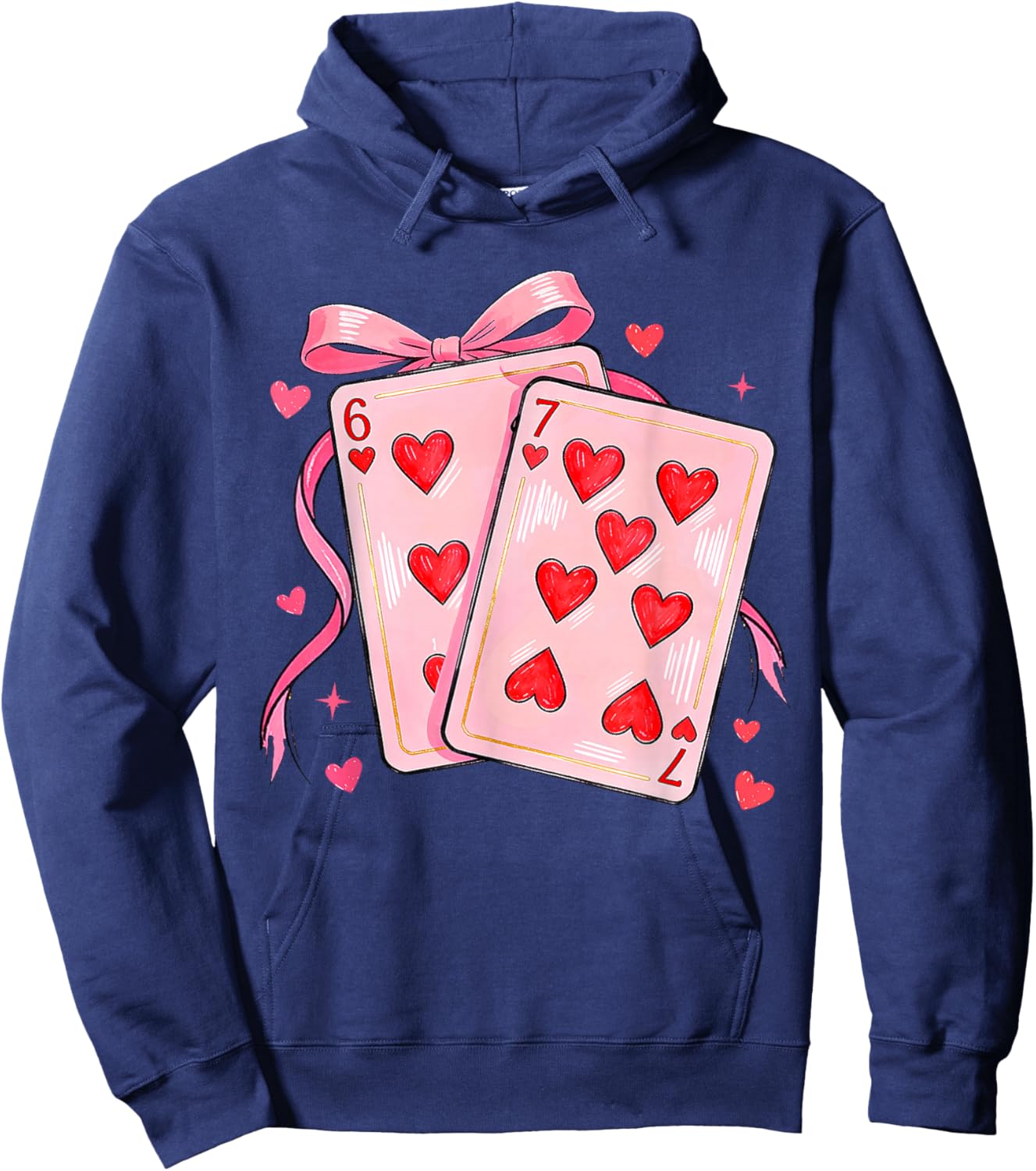 Six Seven 6 7 Meme 67 Valentines Day Girls Kids Hoodie - Hoodie | Navy