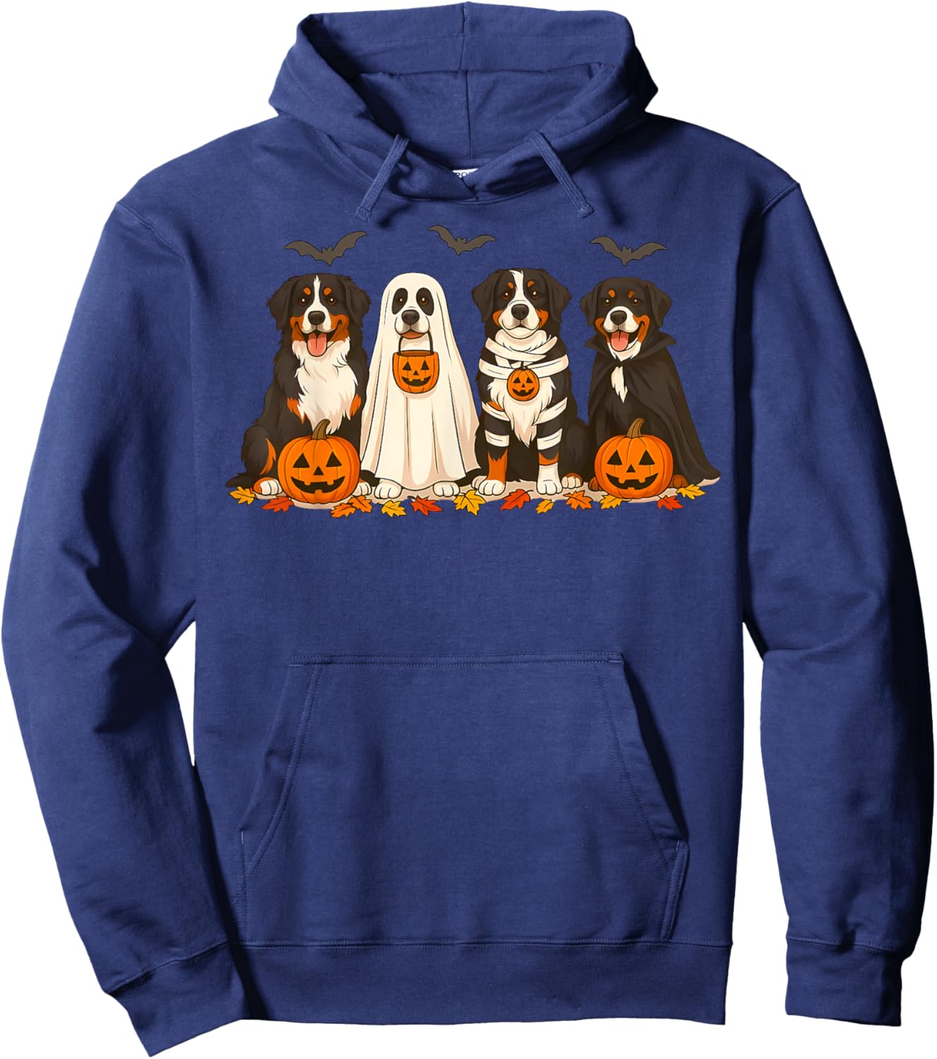 Halloween Bernese Mountain Dog Ghost Spooky Bernese Dog Mama Hoodie - Hoodie | Navy