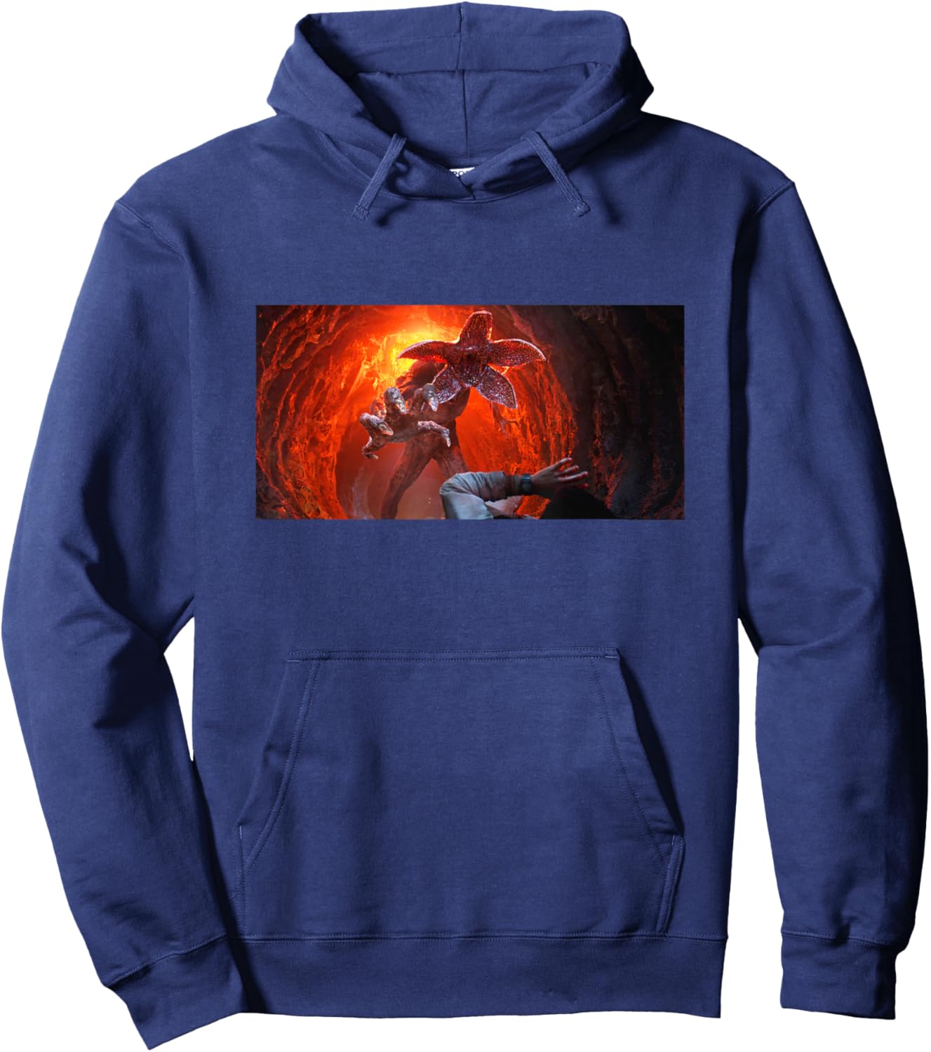 Stranger Things Season 5 Demogorgon Attack Reaching Out Hoodie - Hoodie | Navy