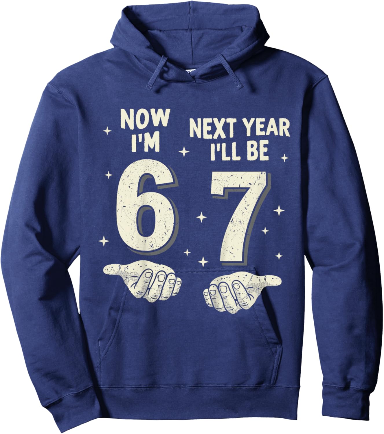 6 Year Old Birthday Boys Kids Now I'm 6 Next Year I'll be 7 Hoodie - Hoodie | Navy