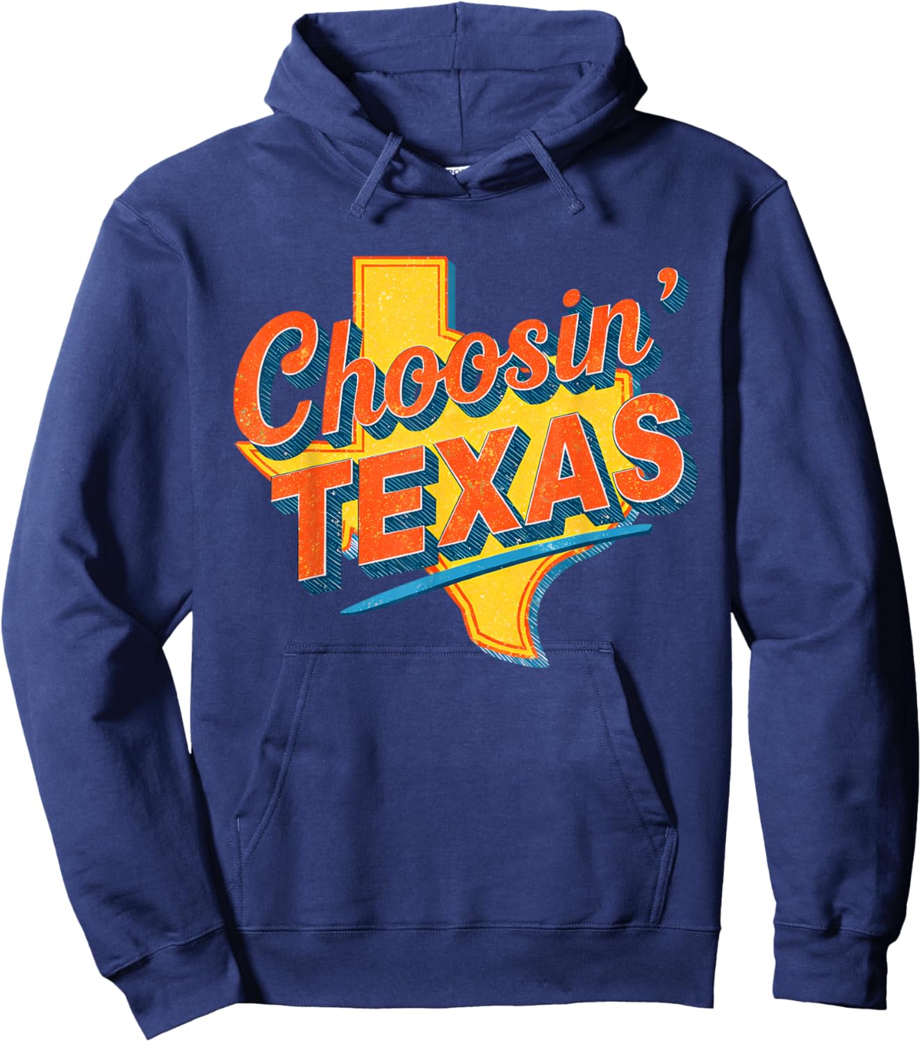 Vintage Western Choosing Texas Hoodie - Hoodie | Navy
