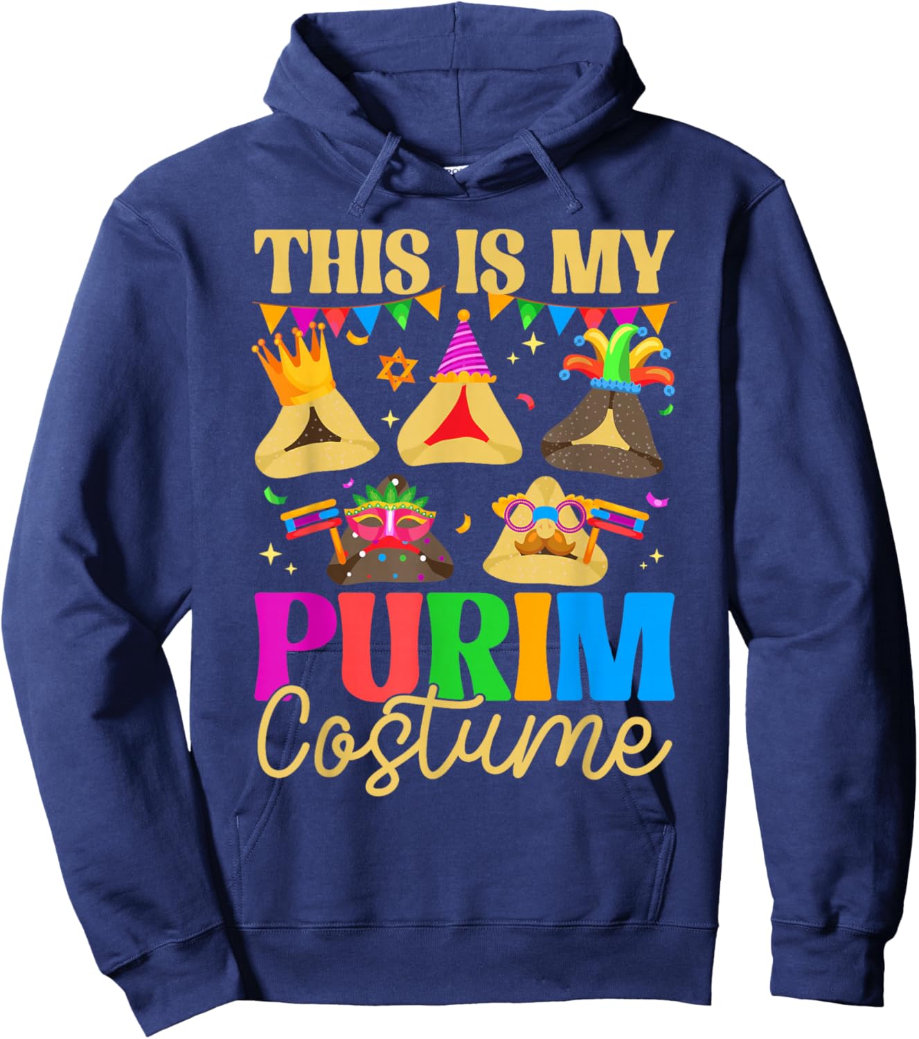 This is My Purim Costume Hamantash Hamantaschen Jewish PJS Hoodie - Hoodie | Navy
