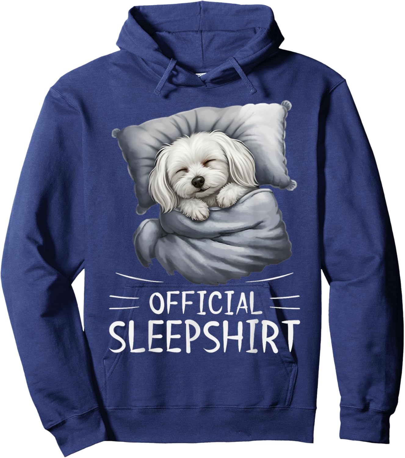 Maltese Dog Official Sleepshirt Pajamas Nightgown Hoodie - Hoodie | Navy