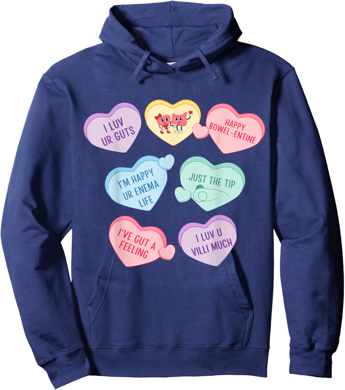 GI Nurse Valentine's Hearts Candy Gastroenterology Endo Tech Hoodie - Hoodie | Navy