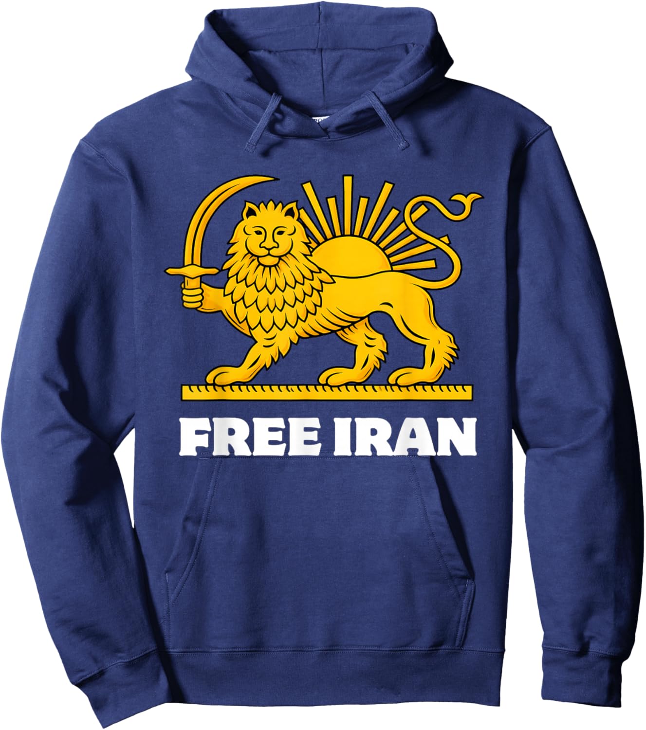 Iran Freedom is Near Iran Flag Lion Sun Persian Pride Hoodie - Hoodie | Navy