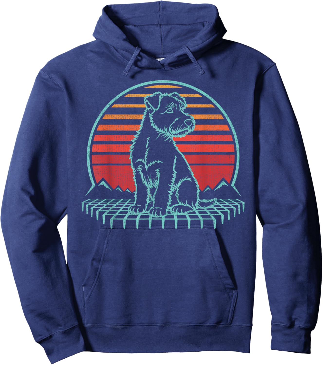 Soft Coated Wheaten Terrier Lover Retro Vintage 80s Hoodie - Hoodie | Navy