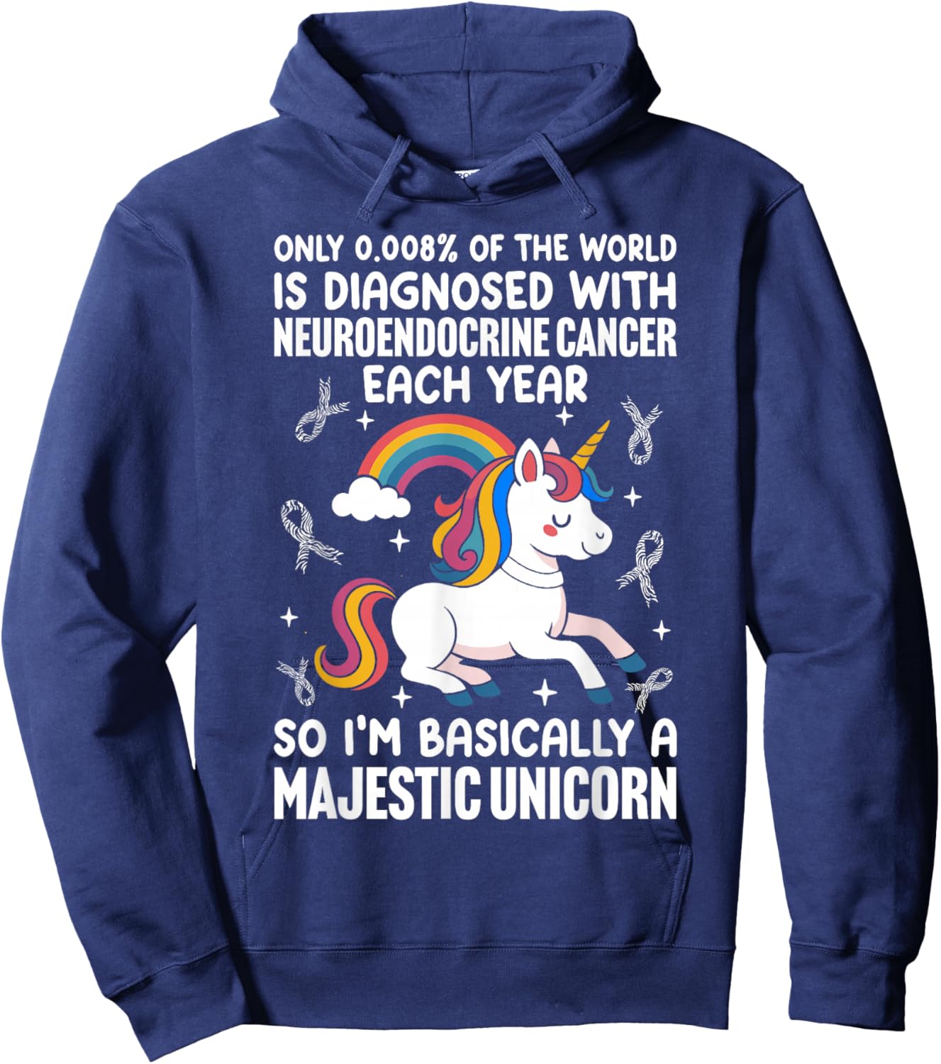 Neuroendocrine Tumor Awareness NET Cancer Warrior Carcinoid Hoodie - Hoodie | Navy