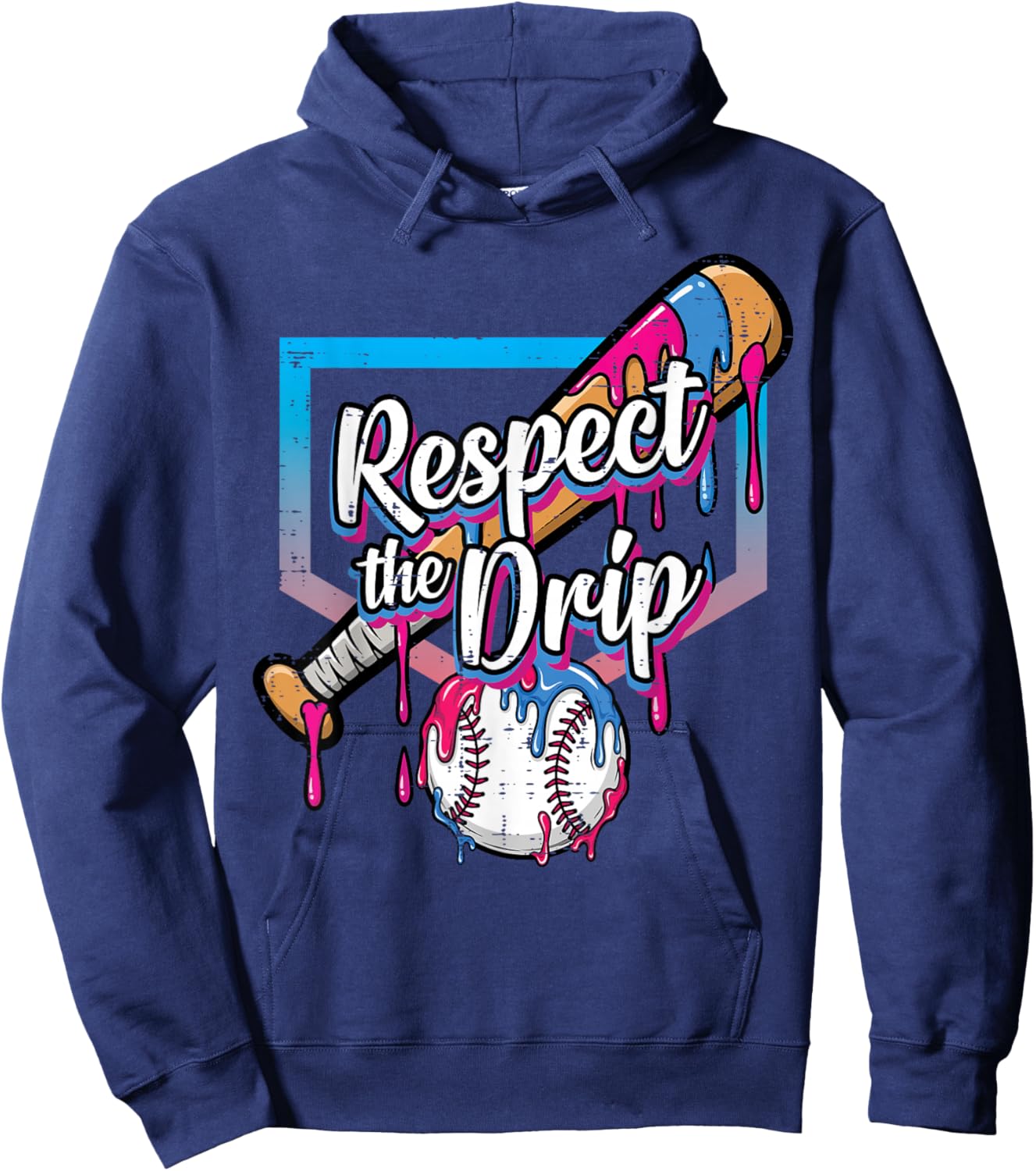 Baseball Respect The Drip Ice Cream Boys Kids Youth Men Hoodie - Hoodie | Navy