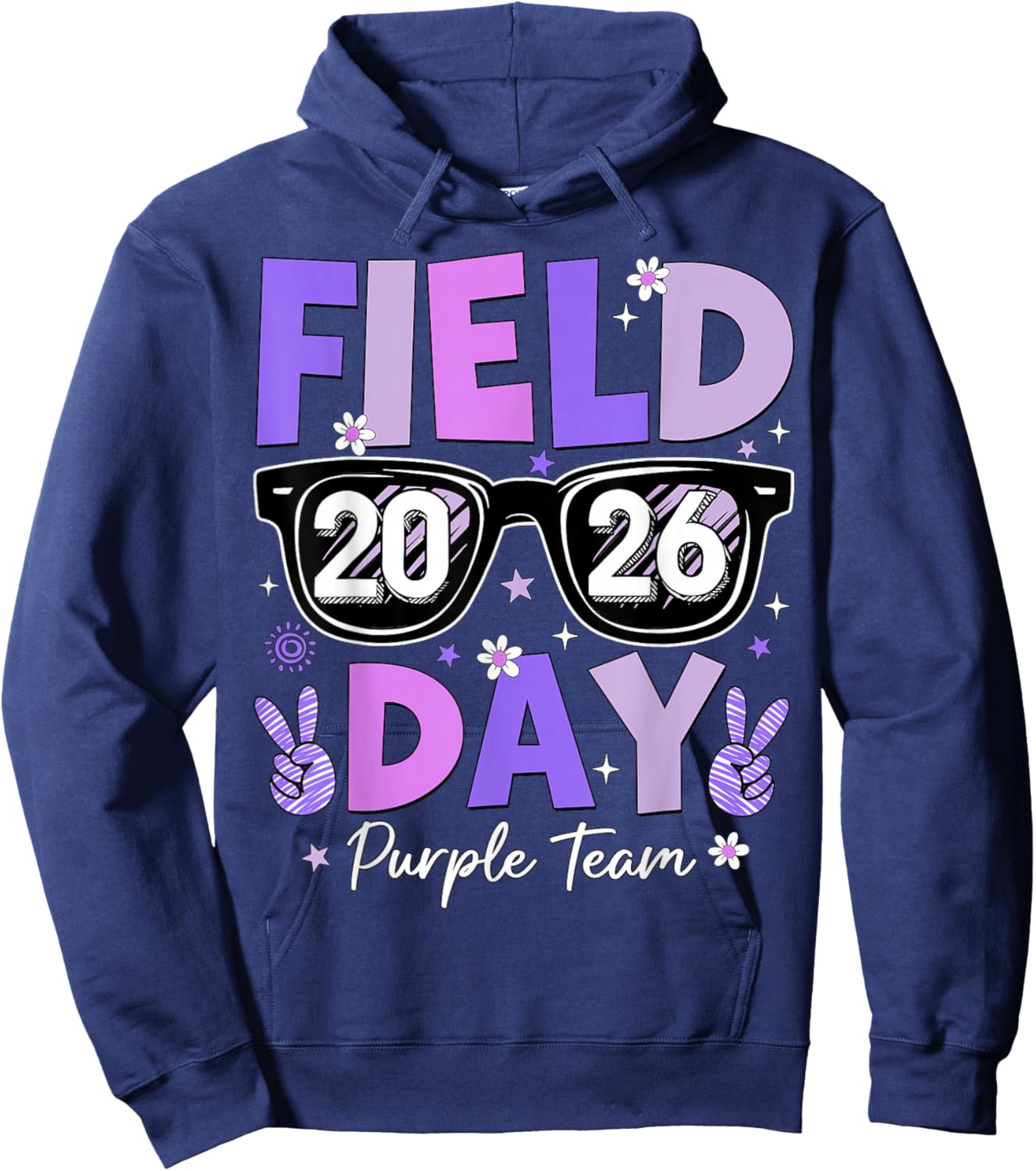 Field Day 2026 Purple Team Color Game Competition Boys Girls Hoodie - Hoodie | Navy