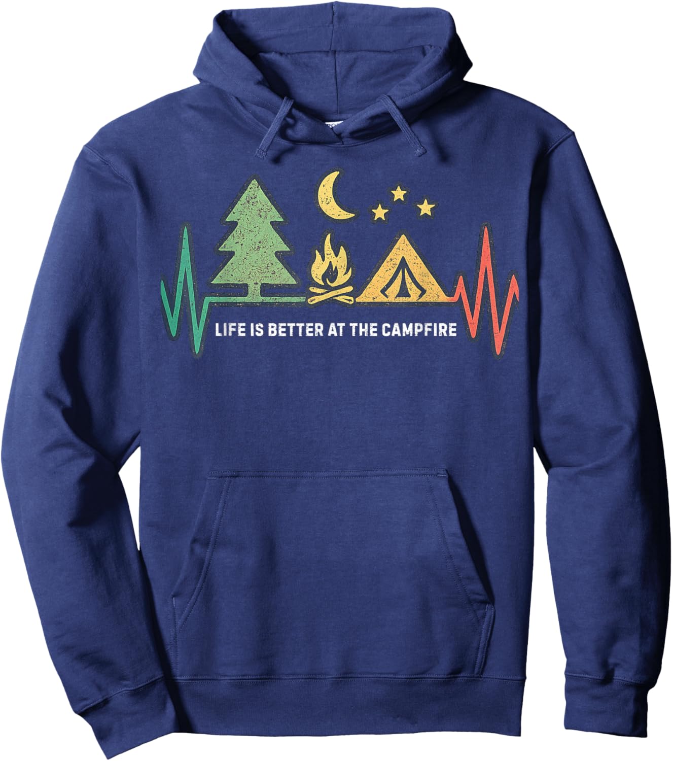 Life is Better at The Campfire Funny Hiking Camping Hoodie - Hoodie | Navy