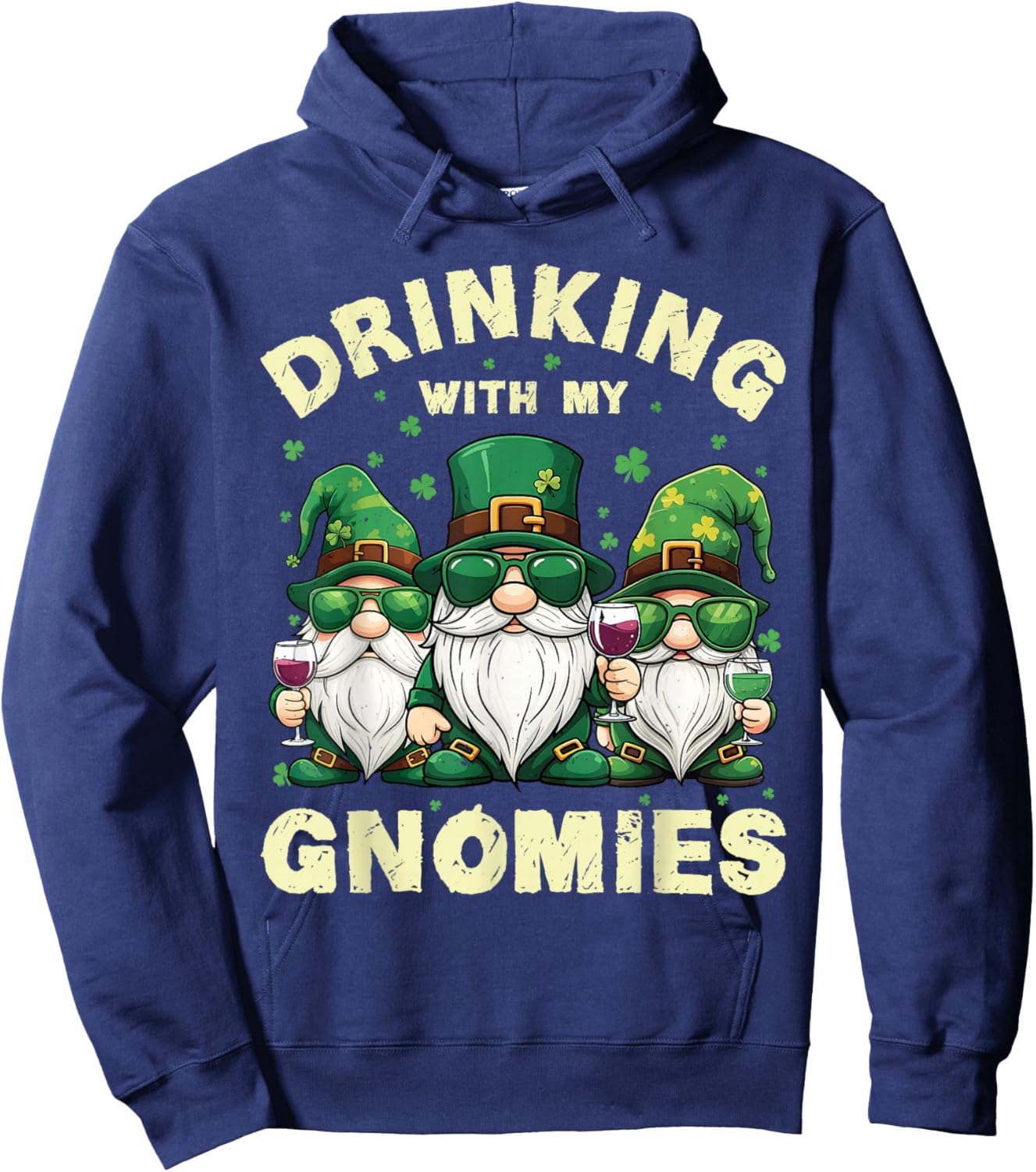 Drinking with My Gnomies St Patrick’s Day Women Hoodie - Hoodie | Navy