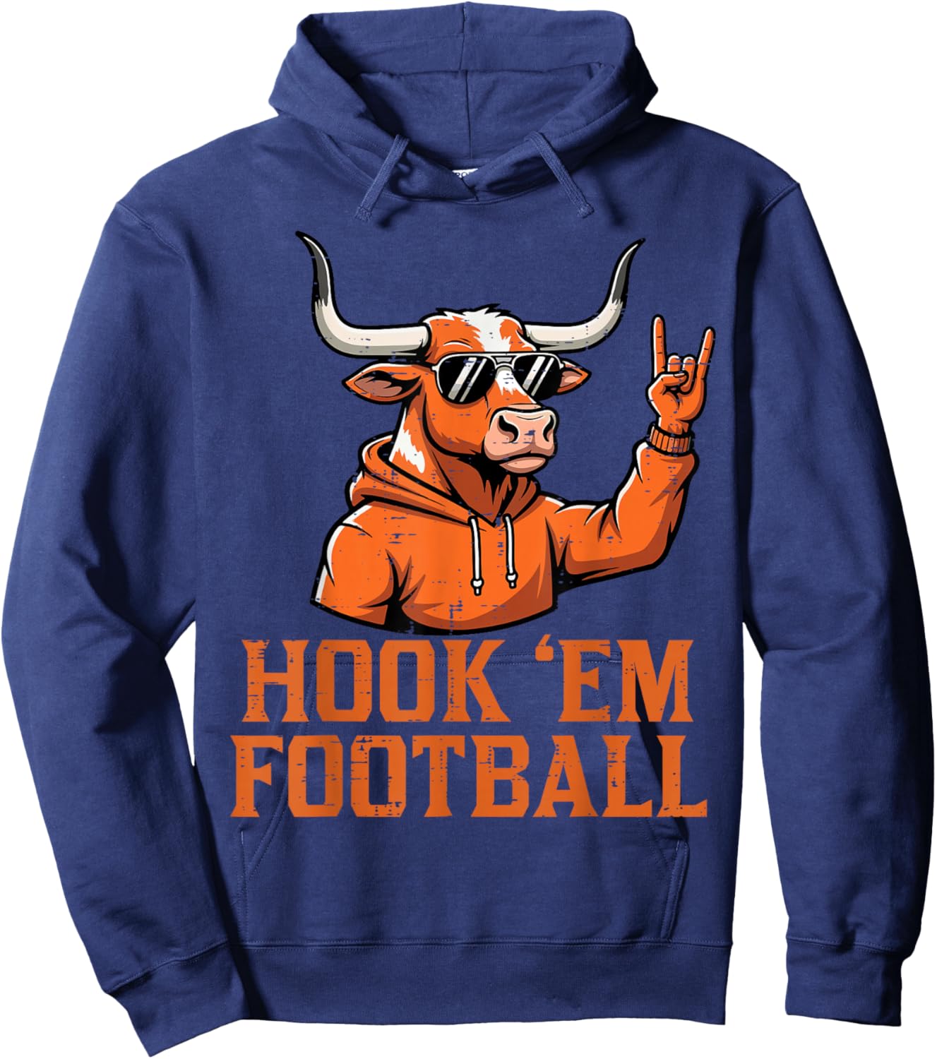 Bull Cow Sunglasses Girls Boys Youth Teen Kids Men Women Hoodie - Hoodie | Navy