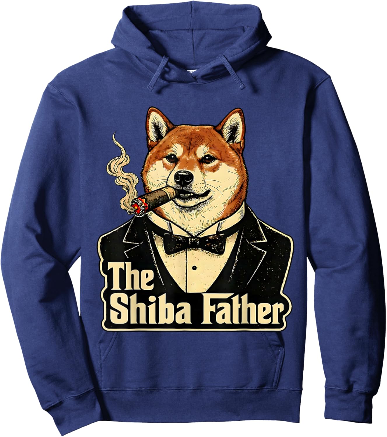 The Shiba Inu Father Funny Mafia Style Dog Dad Humor Lover Hoodie - Hoodie | Navy